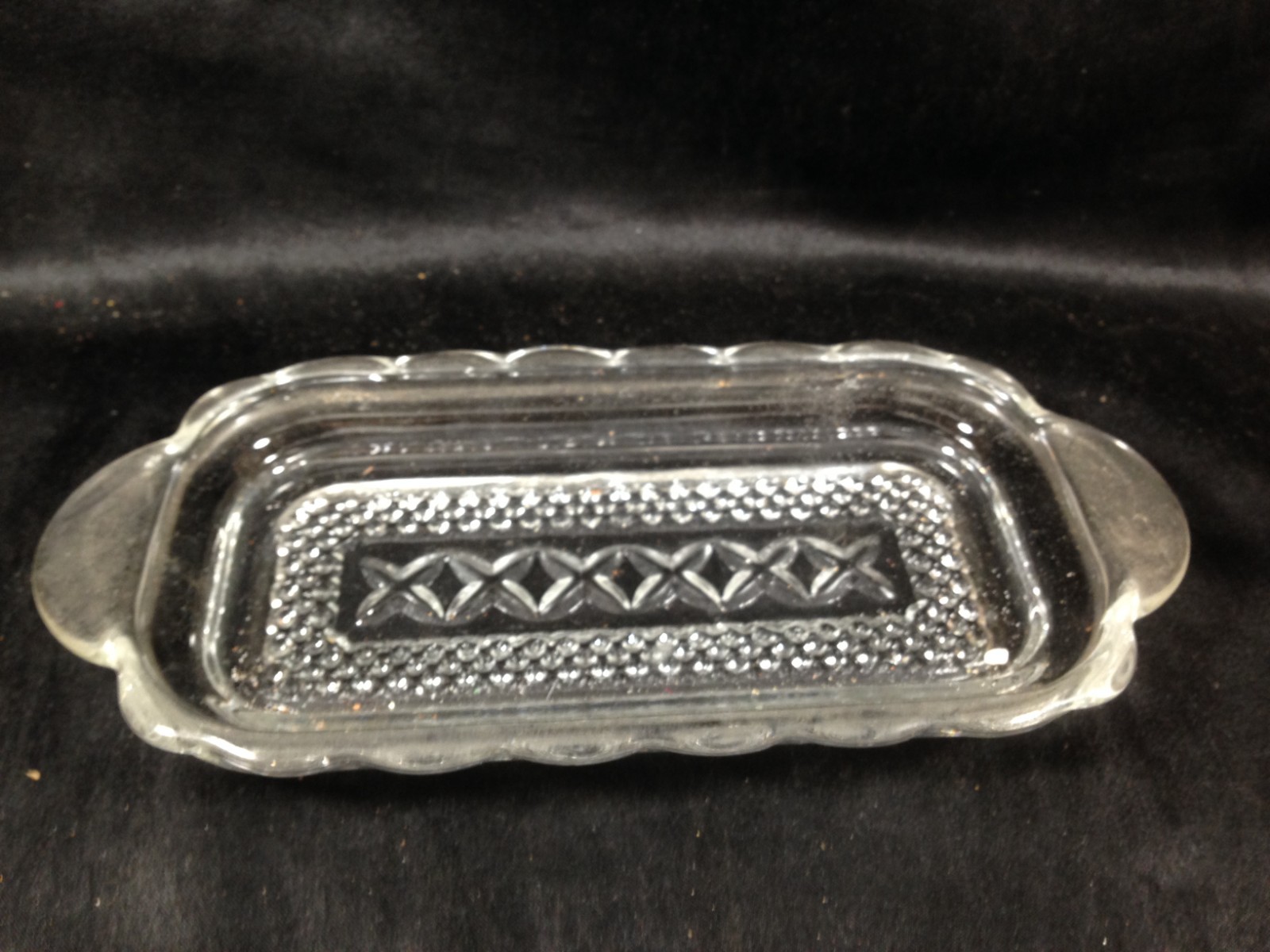 Vintage Anchor Hocking WEXFORD Clear Glass Covered Butter Dish