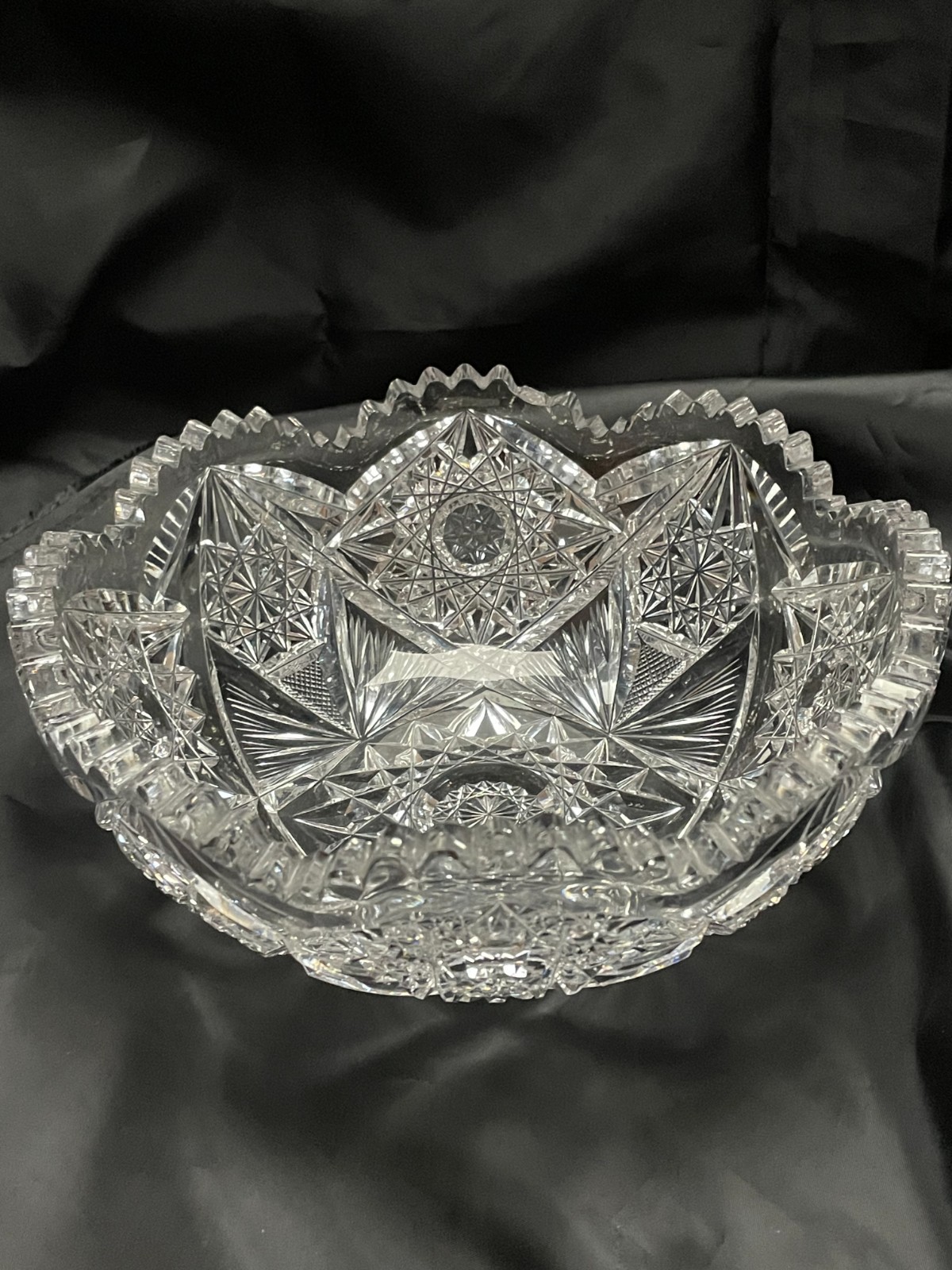 Ultra Clear 8″ American Brilliant (ABP) Cut Glass/Crystal Fruit Bowl