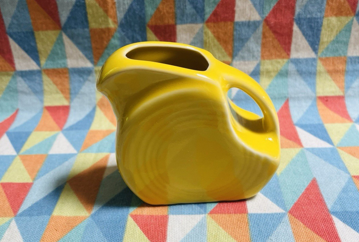 FIESTAWARE MINI DISK PITCHER creamer Sunflower Yellow NEW FIESTA 5 OZ new disc