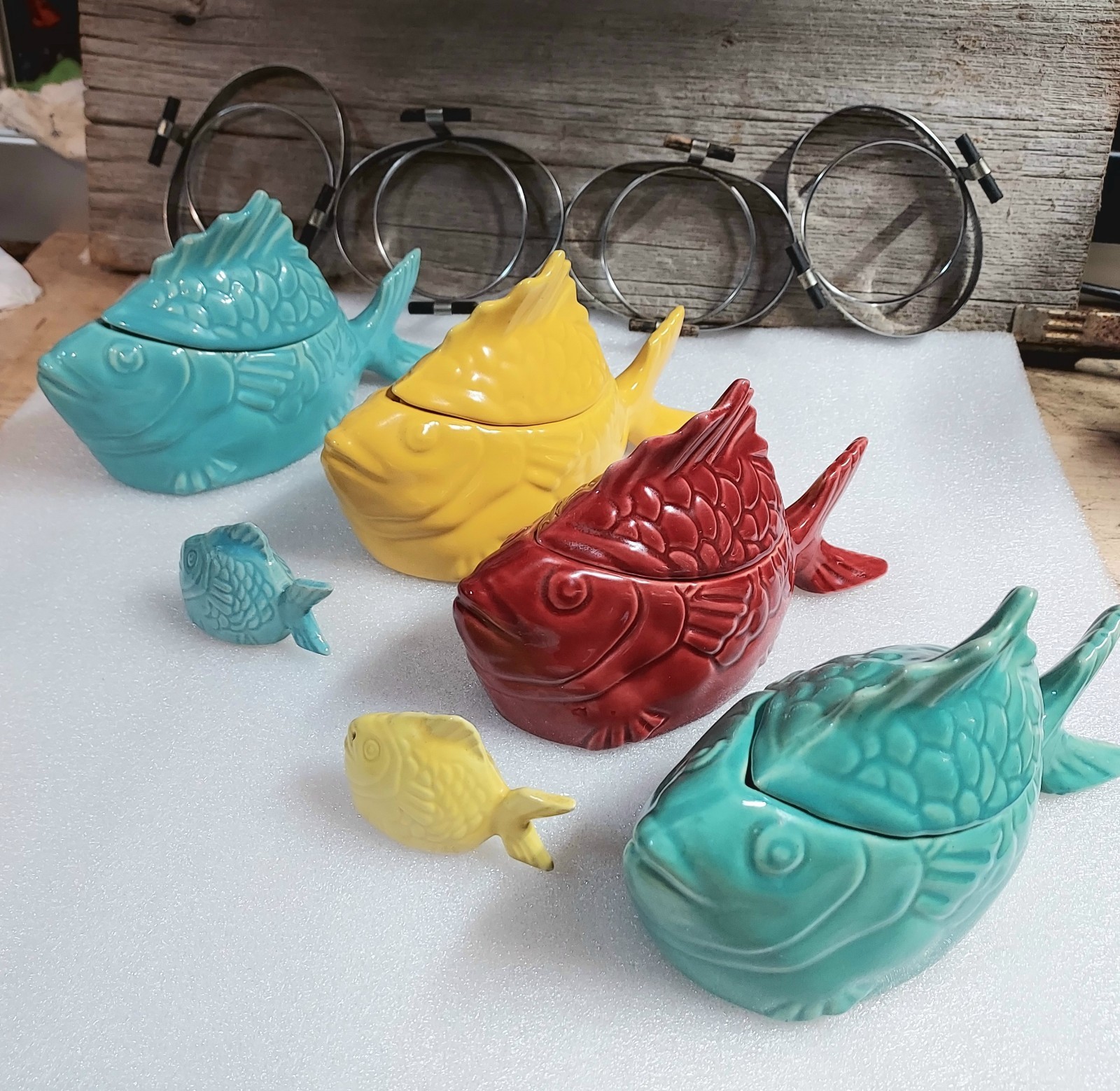 Vintage CHICKEN OF THE SEA Promotional Pottery Servers