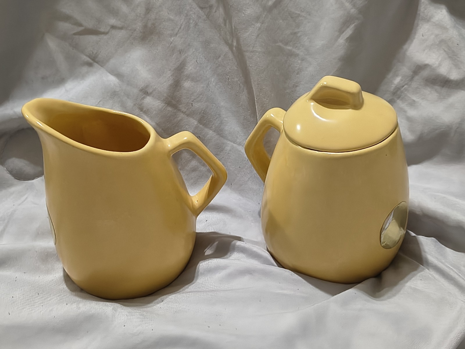 La Solana Mustard Yellow Cream Sugar Bowl Ware Solanaware Mid Century Modern