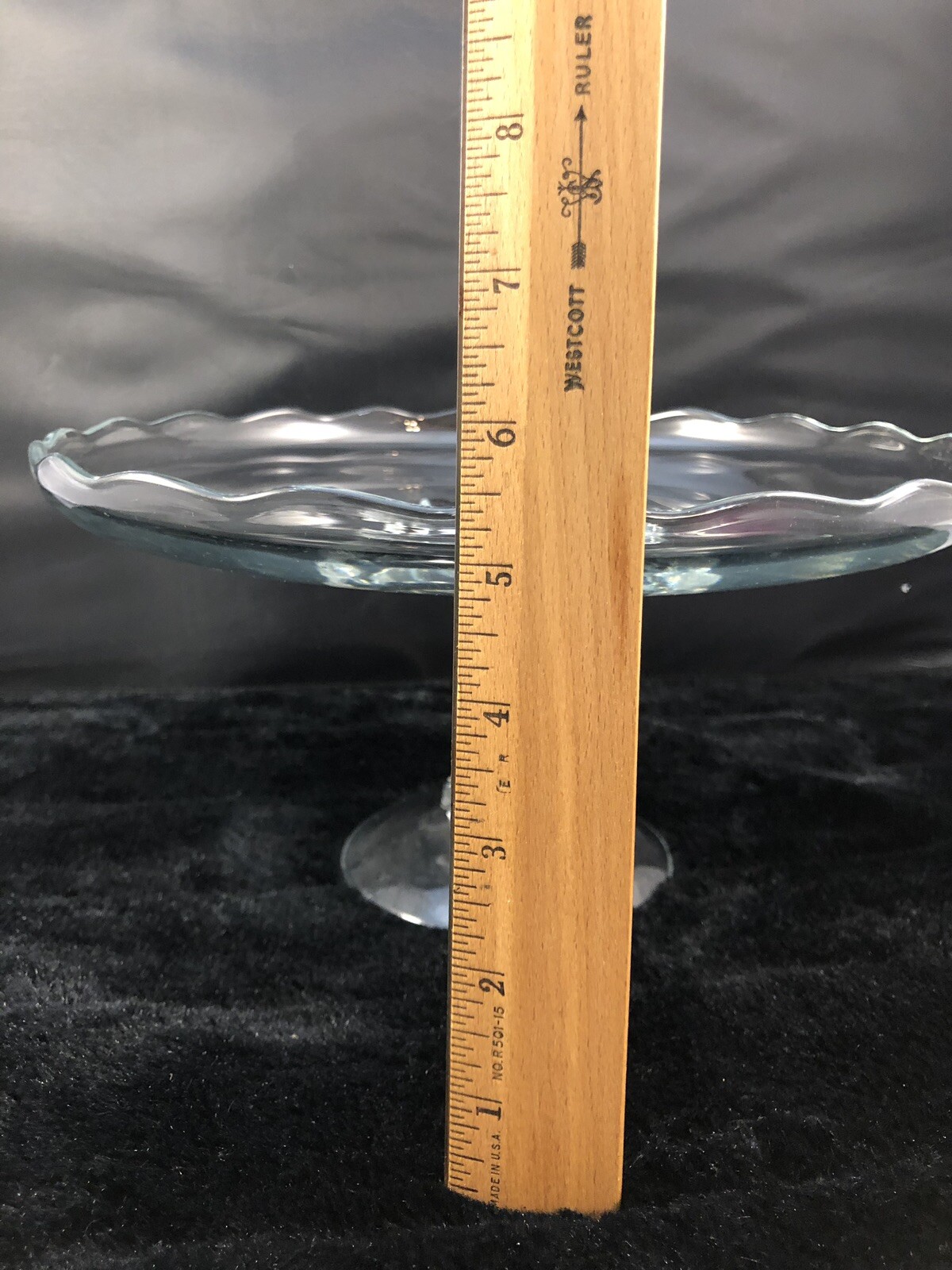 Viking Martinsville Princess Clear Heart Stem Pedestal Cake Plate 11″