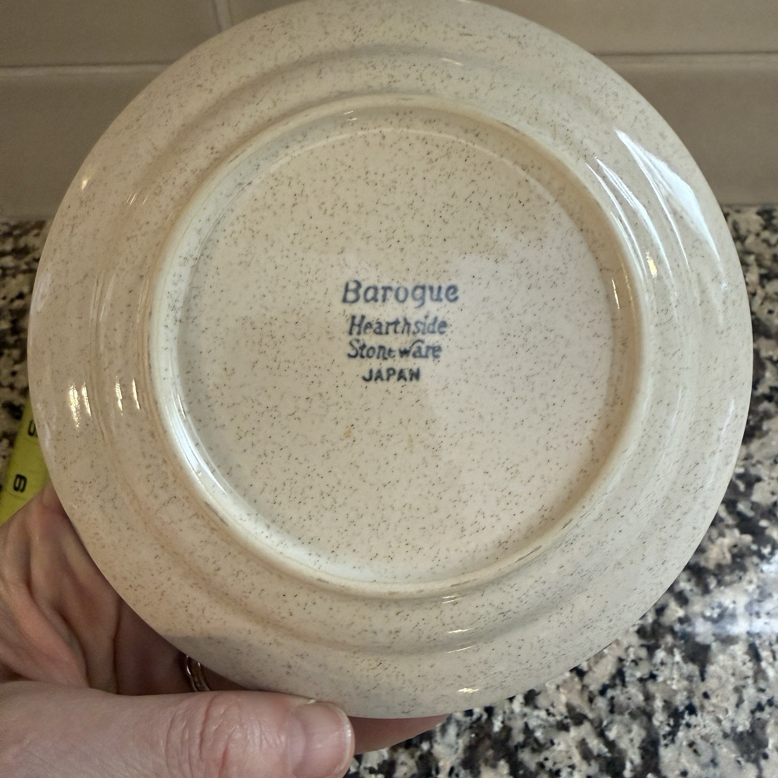Set of 3 Baroque Hearthside Stoneware Saucers Japan Speckled Beige Dessert Salad