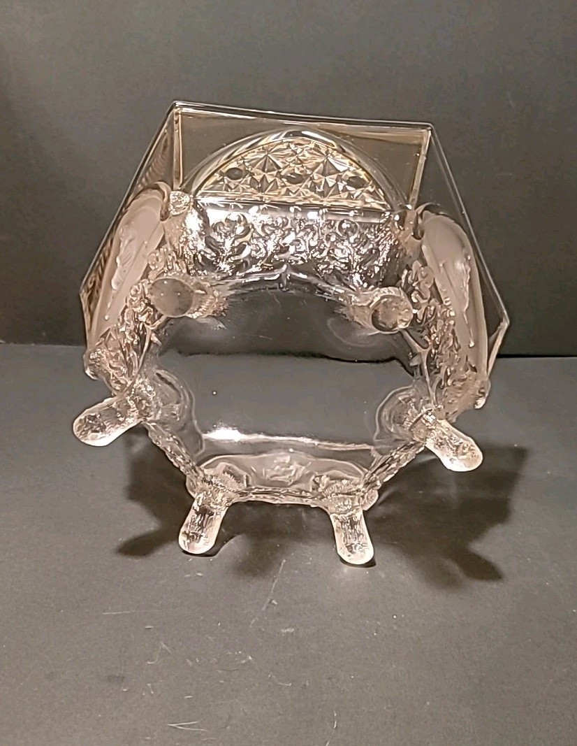 EAPG Gillinder & Sons CLASSIC Pattern Frosted Nudes Panels BOWL LRG Ftd 1875