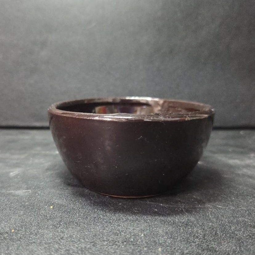 Ceramic Brown Artisan Pottery Oval Bowl, Vintage Handmade Rustic Trinket Dish