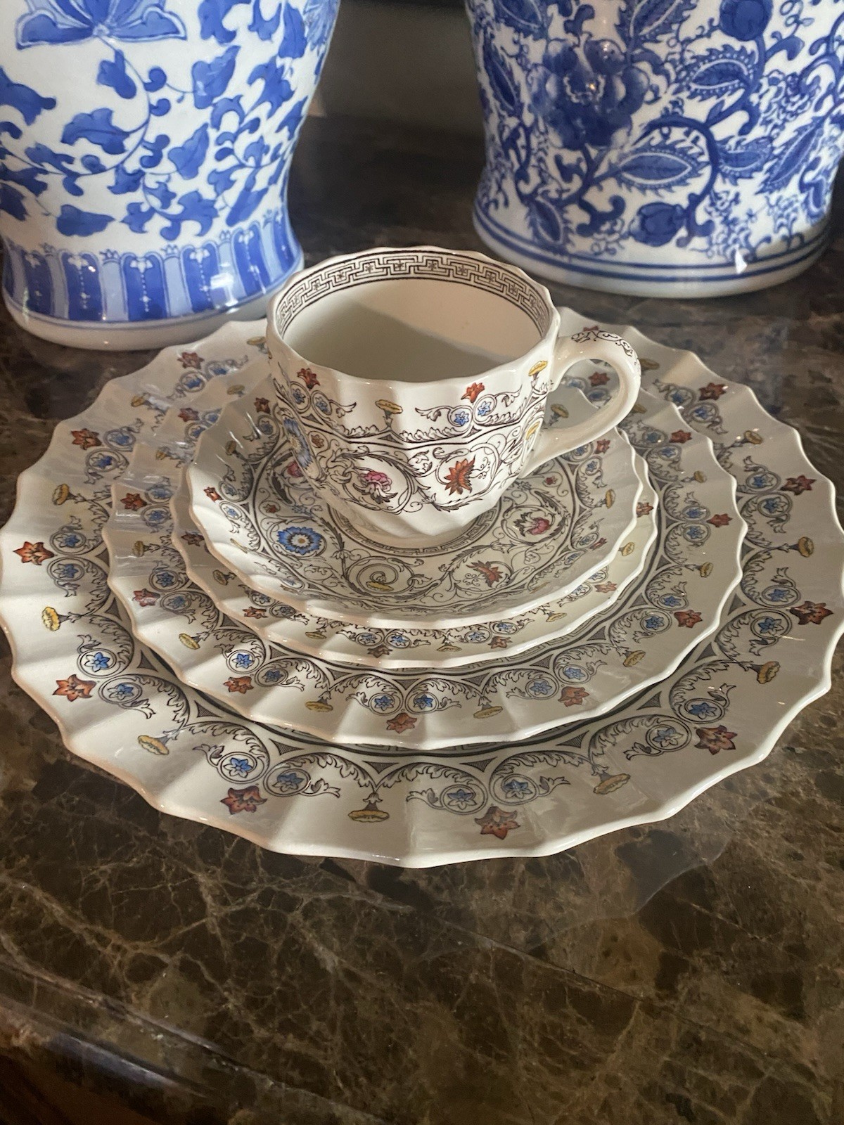 SPODE VINTAGE FLORENCE ONE PLACE SETTINGS/FIVE PCS