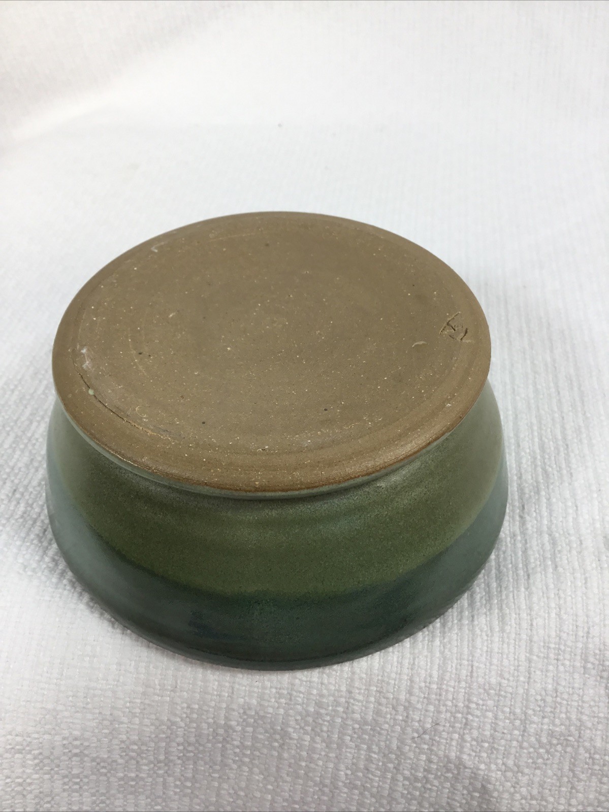 Handmade Studio Art Bowl Green Glaze 1.75” H x 4.5” W Trinket Dish
