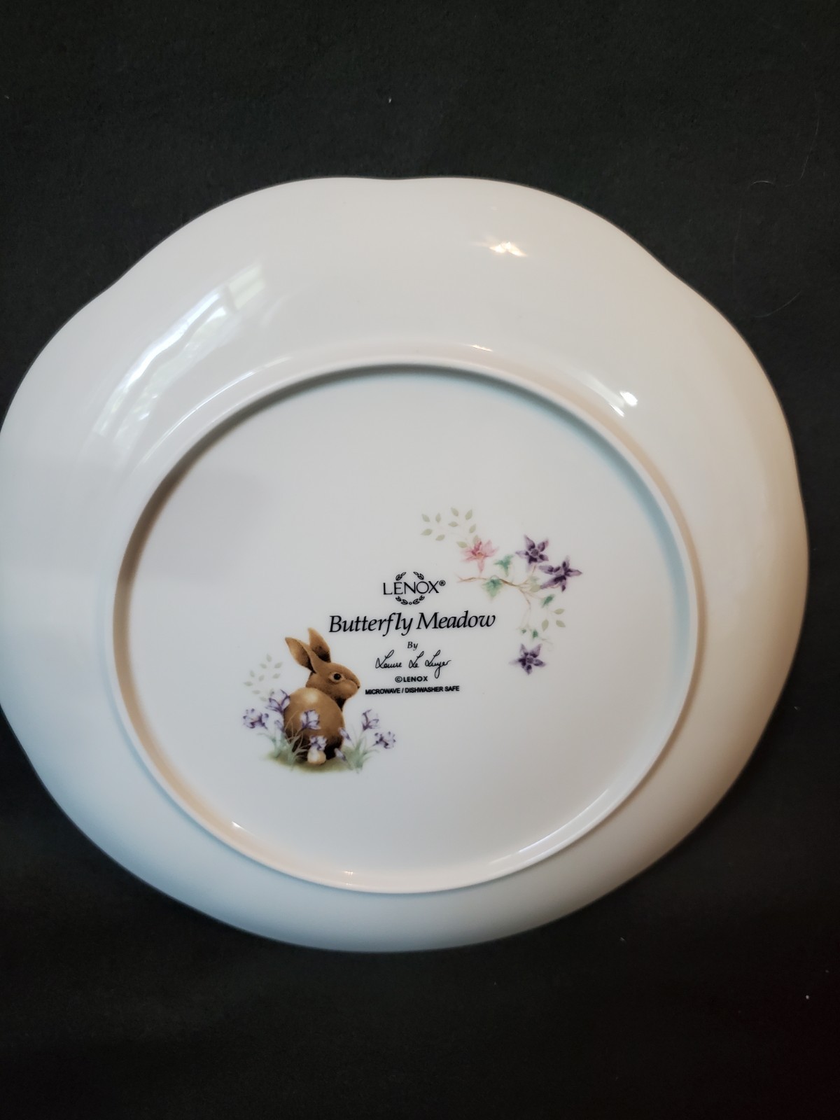 Lenox Butterfly Meadow Bunny Rabbit Accent Plates 9 ” Tea Party