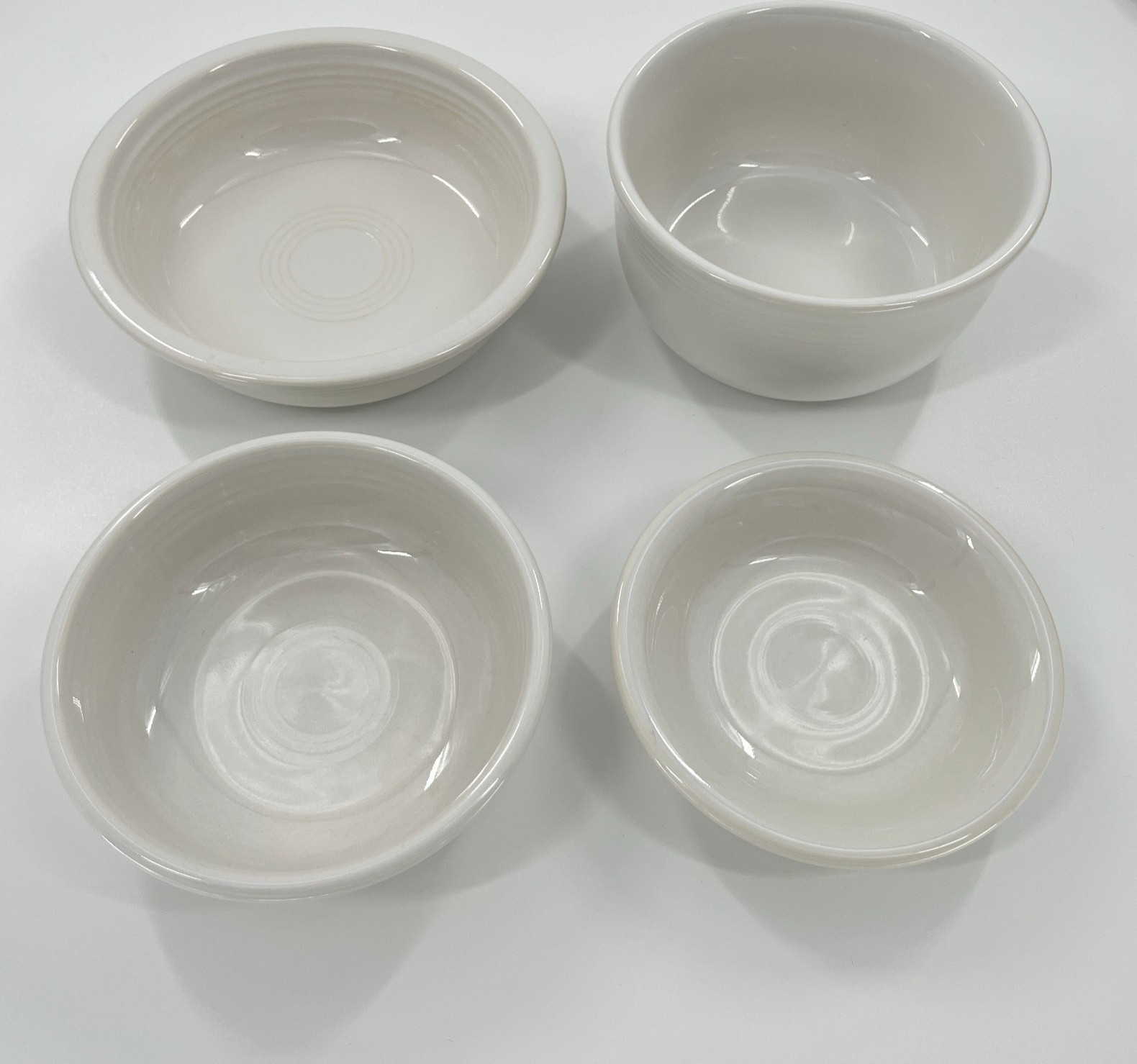 Fiesta Dinnerware Set White 14 Piece Post 86 Lot Bowls Plates Tray Platter Cup