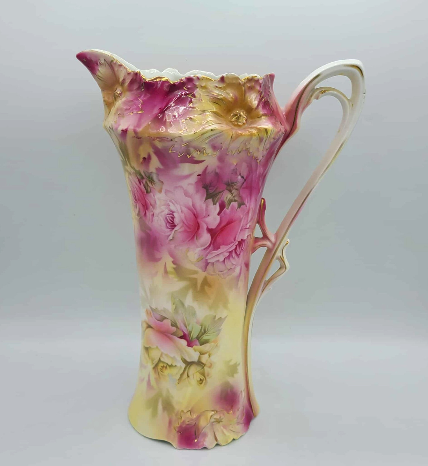 Antique RS Prussia Tankard Pitcher 11″H Art Nouveau. Excellent condition.