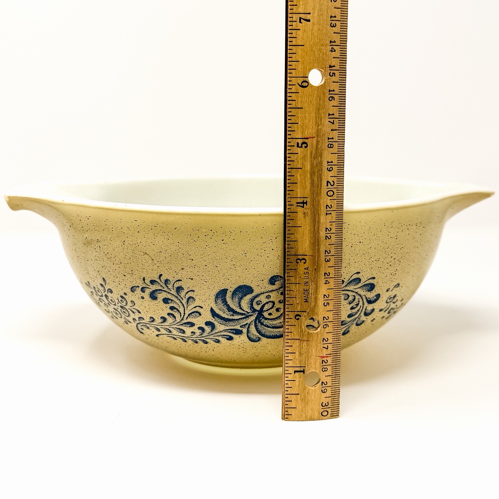 Vintage Pyrex Homestead 443 2.5 Qt Cinderella Mixing Bowl Blue Speckled USA