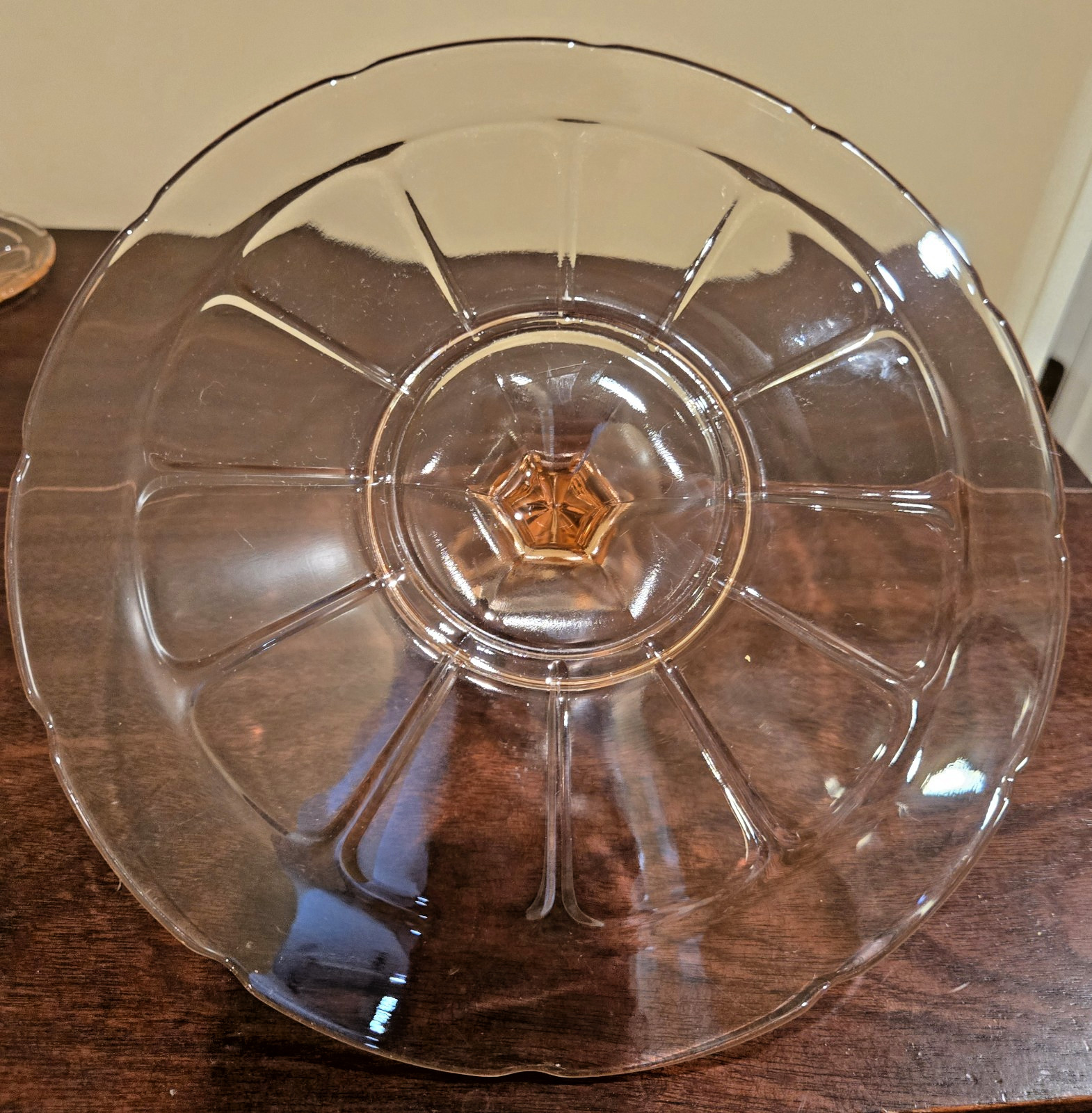 Pink Depression Glass Diamond Glass Co, Victory, Handled tidbit dessert server