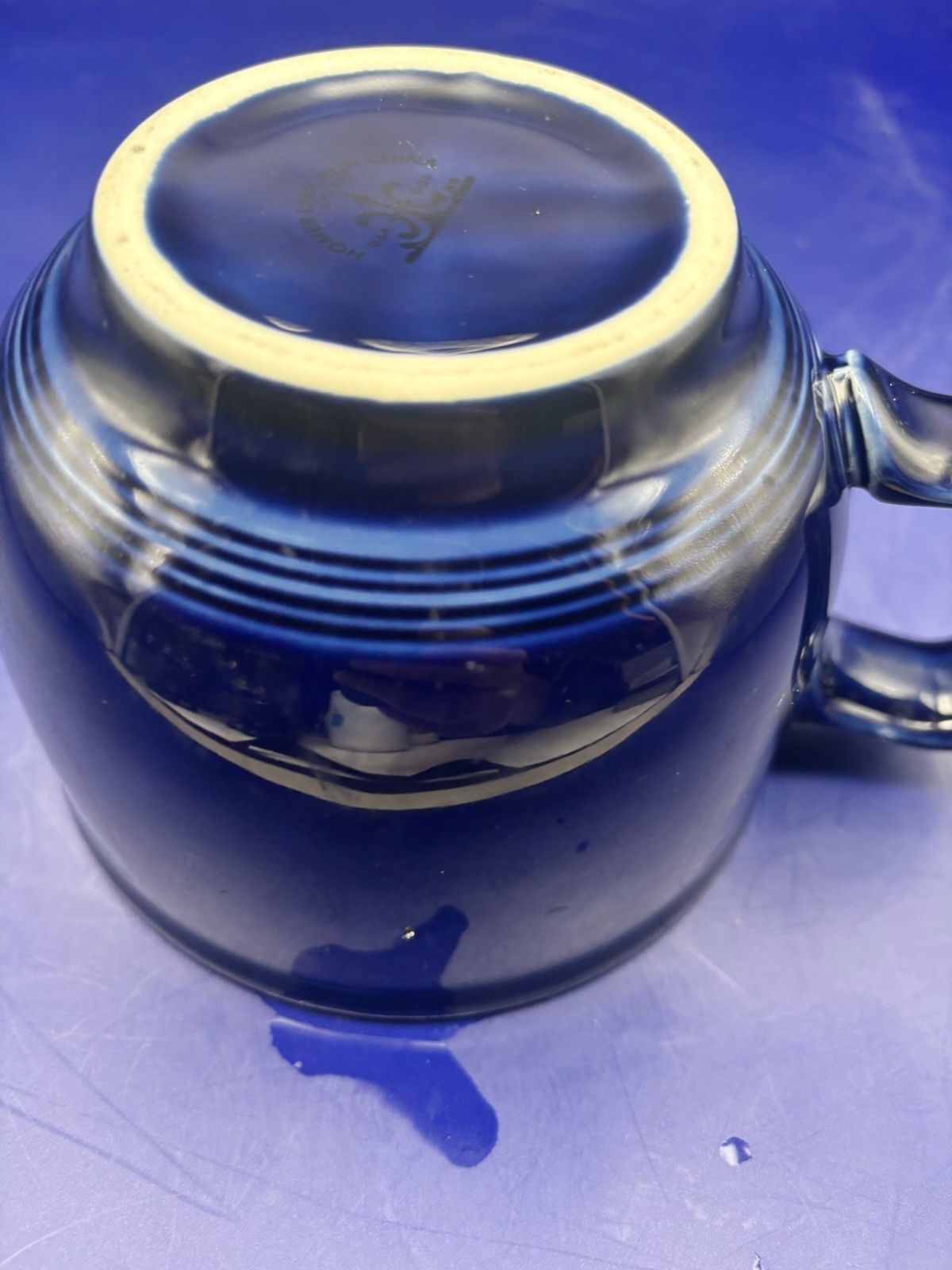 Homer Laughlin Vtg China Jumbo Soup Cup Mug 18 oz Cobalt Retired Fiestaware