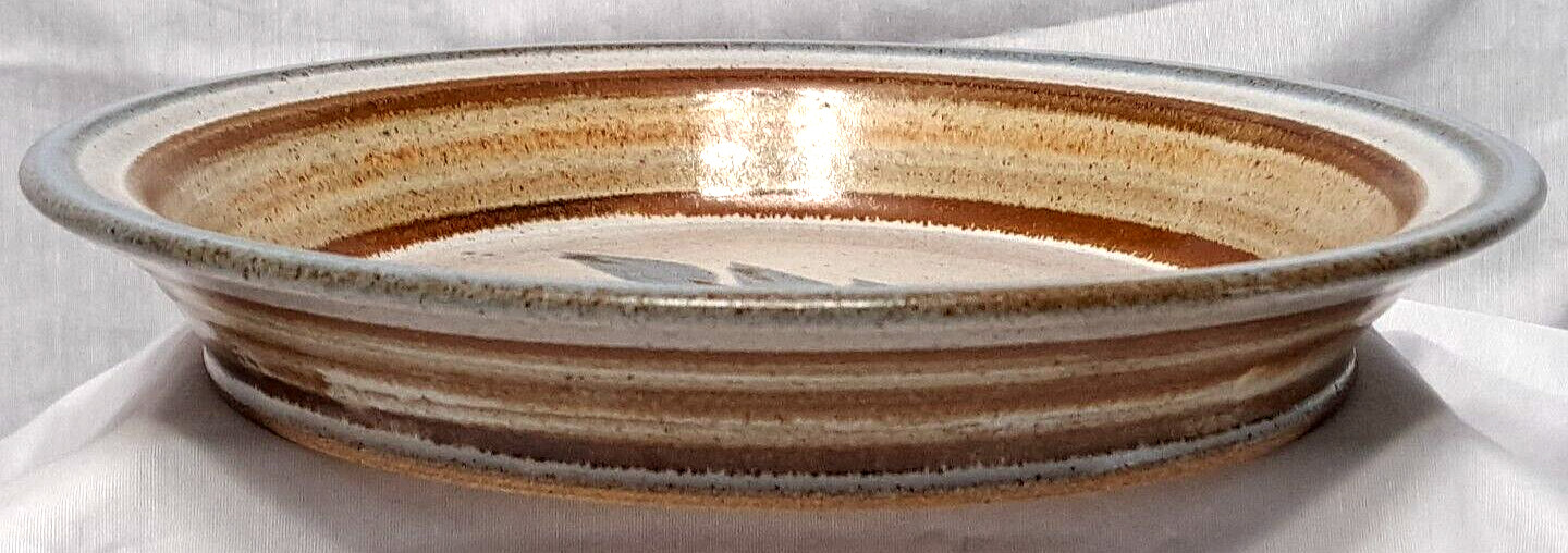 Vintage Studio Pottery 10″ Serving Dish Desert Floral Hand Painted Artist Signed
