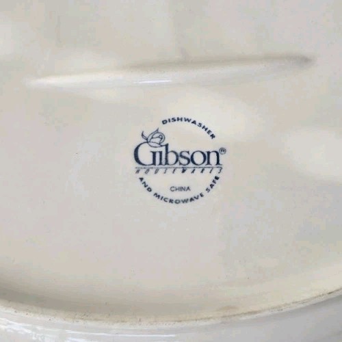 Gibson FRUIT China White Embossed Serving Platter Dishwasher/Microwave Safe