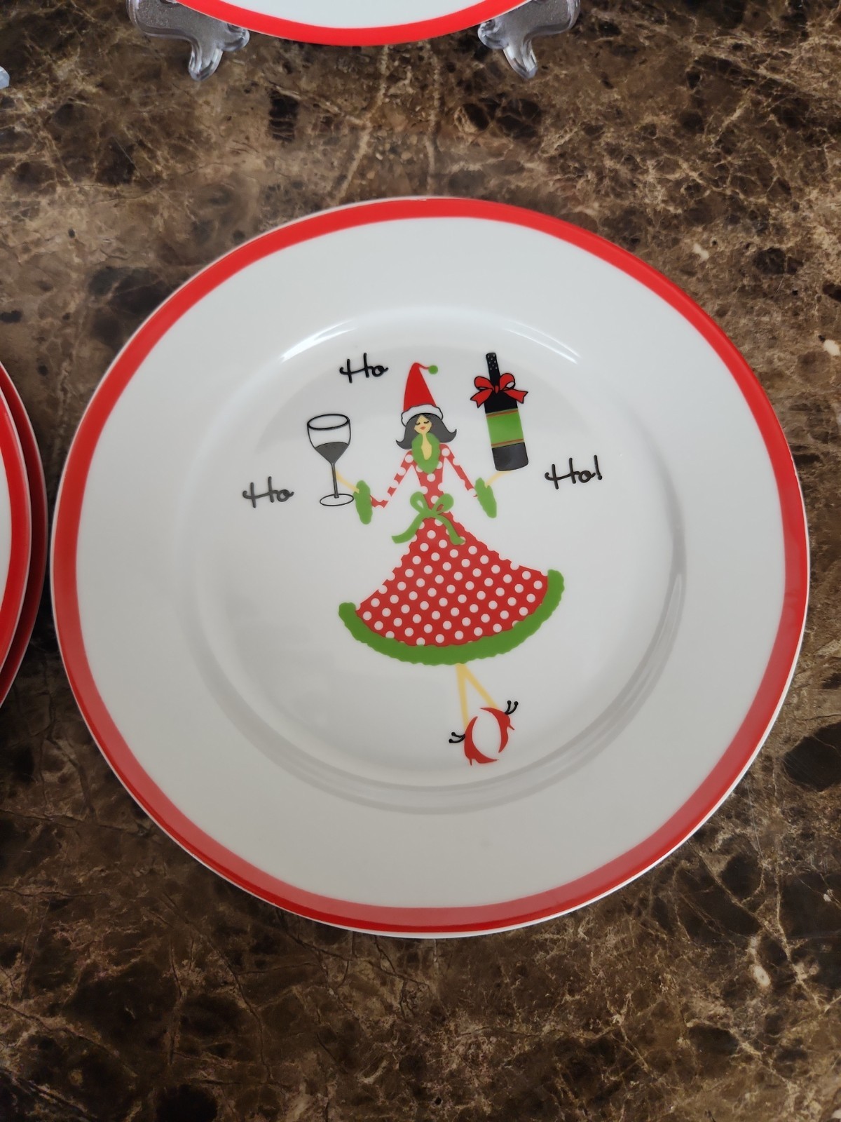 Set Of 8 Christmas Dessert Plates At Home Tis The Season 8″ Holiday Cocktails