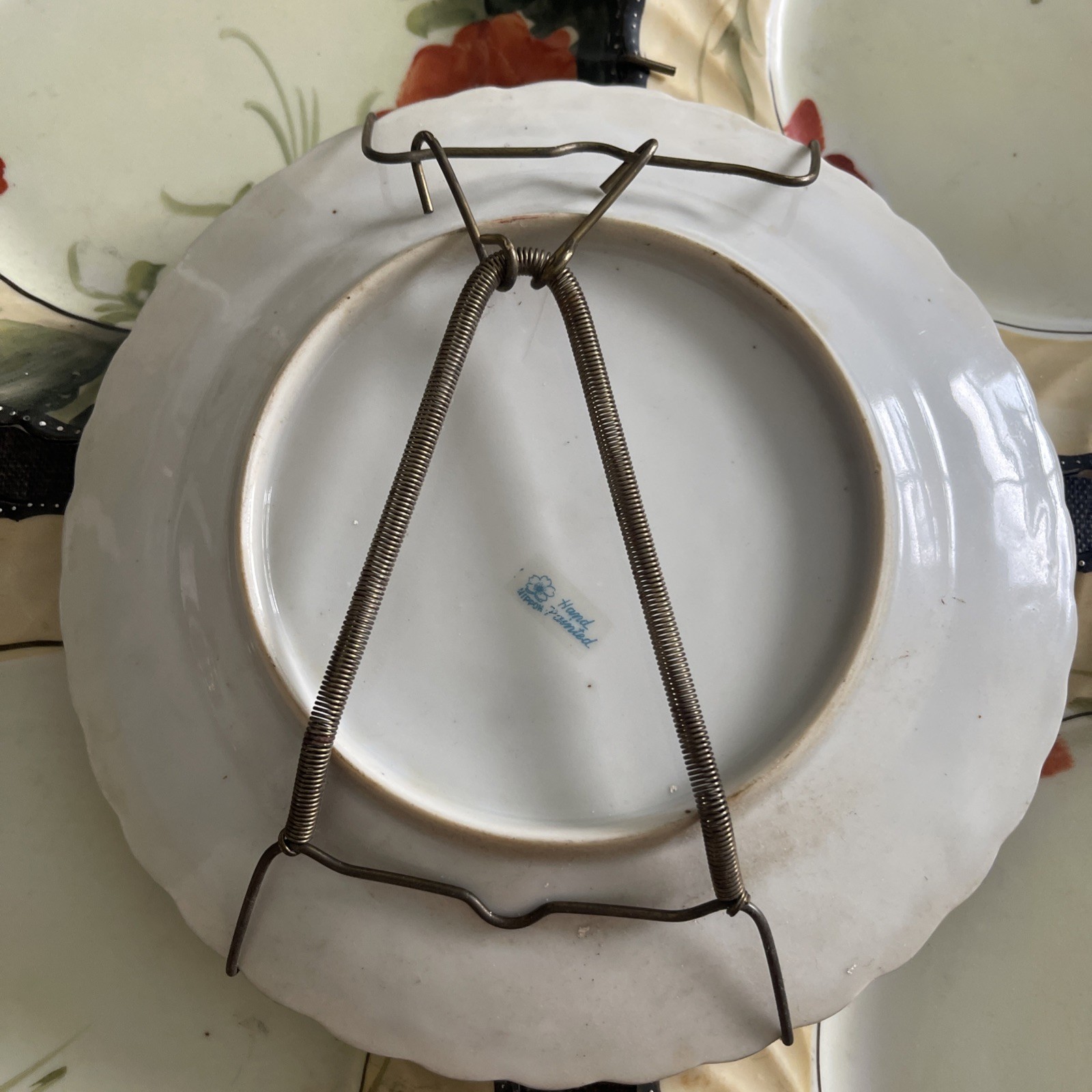 Antique Nippon Hand Painted Porcelain Poppy Plates Set of 5 No Chips Vintage
