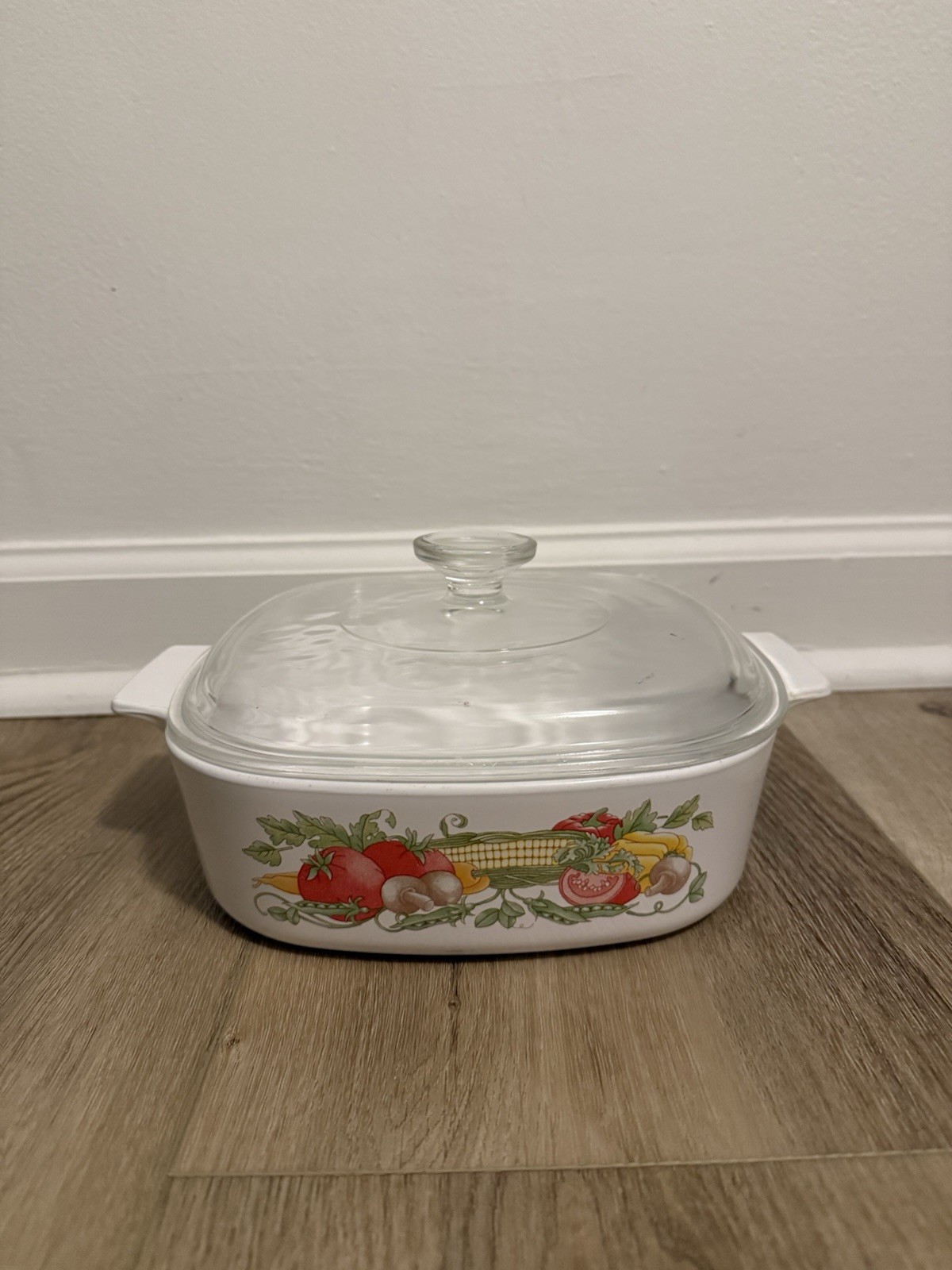 Vtg CorningWare Garden Harvest A-2-B 2 Quart Baking Dish A-2-PC W/ Lid