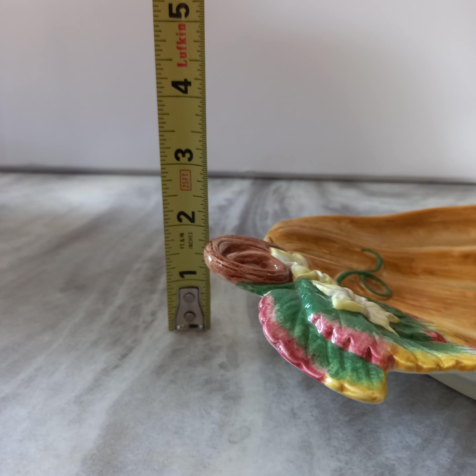 Fitz & Floyd Gardening Gourmet Pumpkin Plate Canapé Appetizer Cottagecore 9.25”