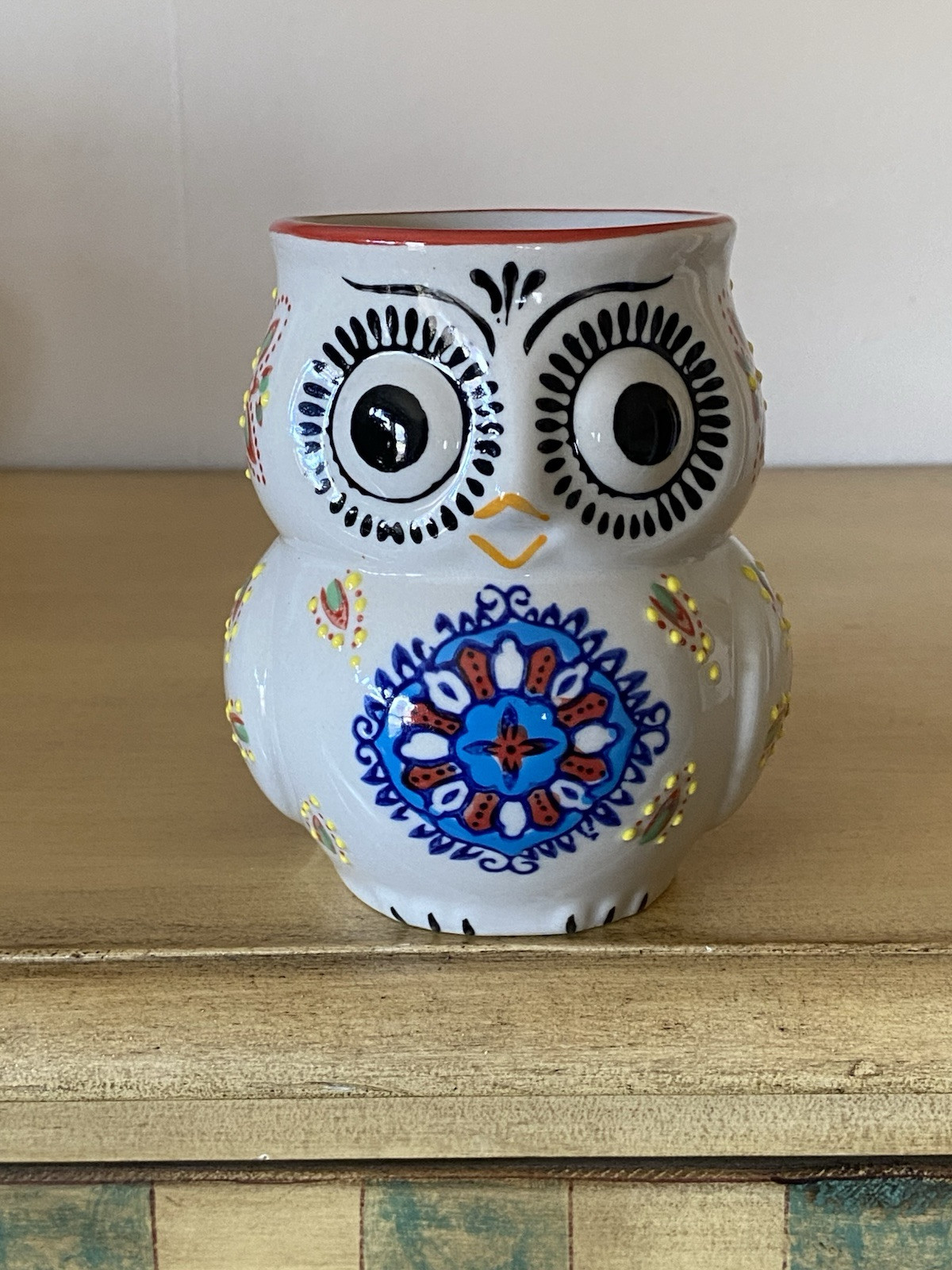 Yokohama Studios Hand Painted Owl Coffee Mug 3D Embossed 14oz