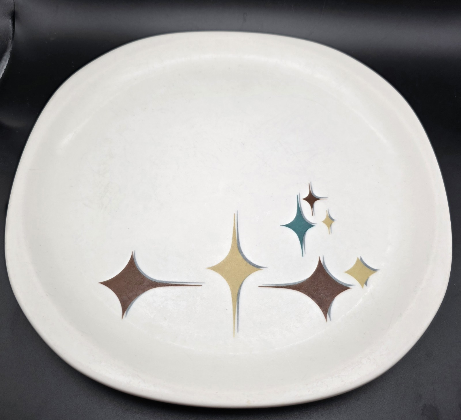 SYRACUSE JUBILEE TRENDS STARS 10 1/4″ DINNER PLATE Starburst Atomic Mid Century