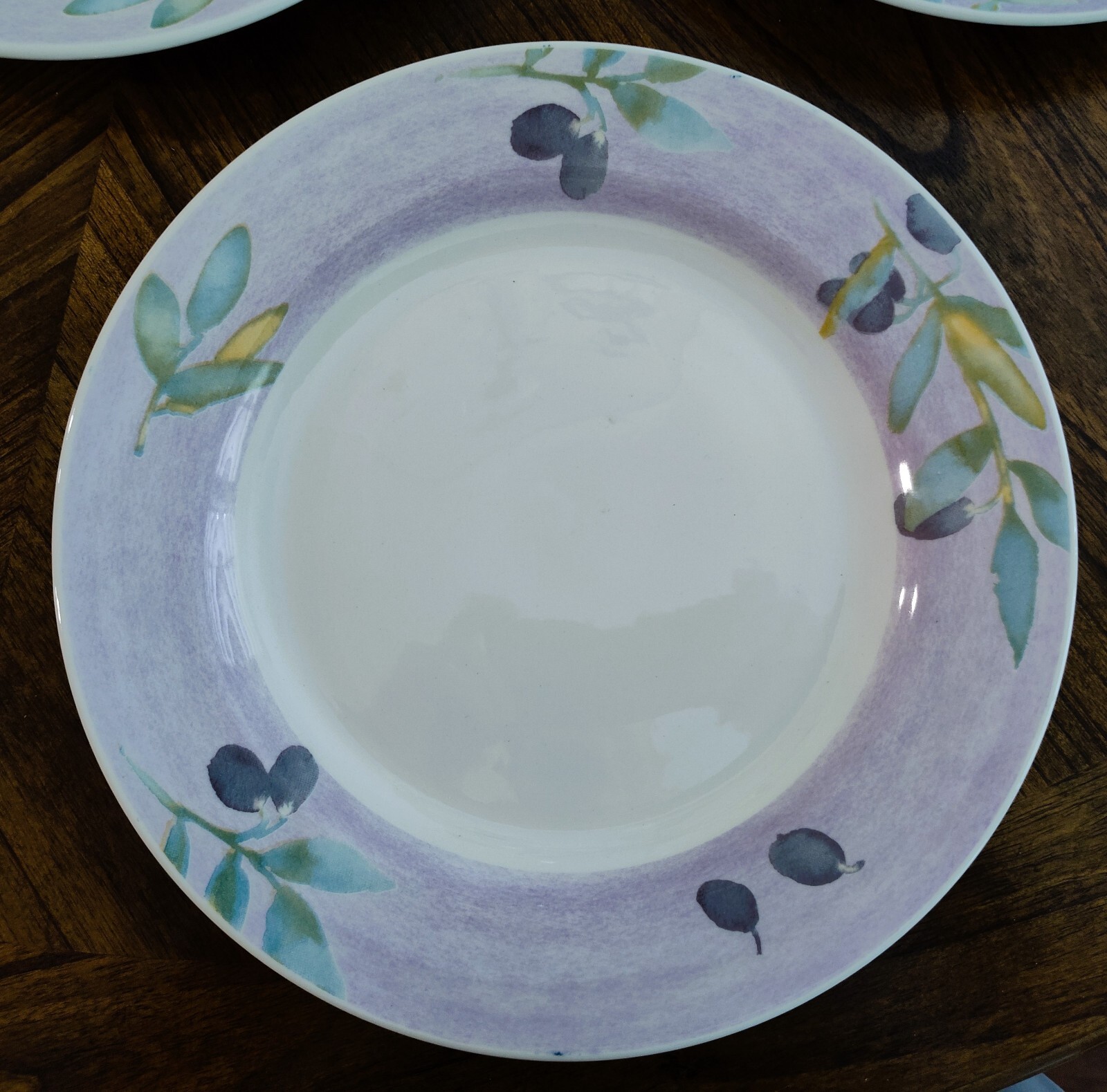 Set of 3 Pier 1 Olive Mist Ceramic Earthenware 10 1/4 Dinner Plates-England