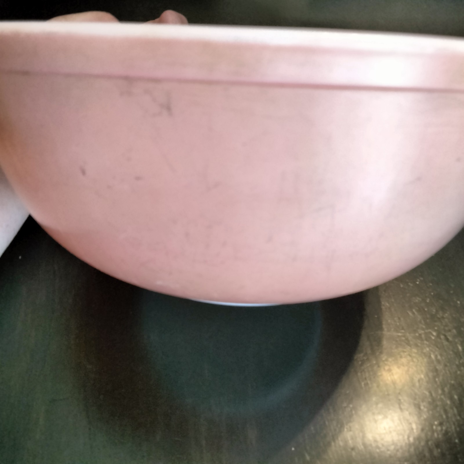 Vintage PYREX Flamingo Pink/peach color 4 Qt. Mixing Bowl # 404 4 Quart lot pics