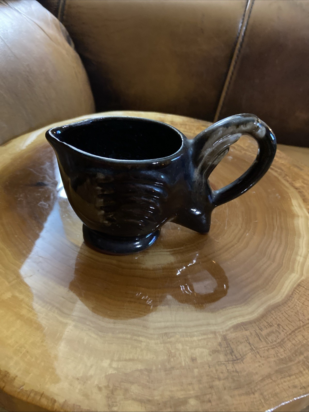 Vintage Drip Glaze Bird Shape Pottery Pitcher/Creamer