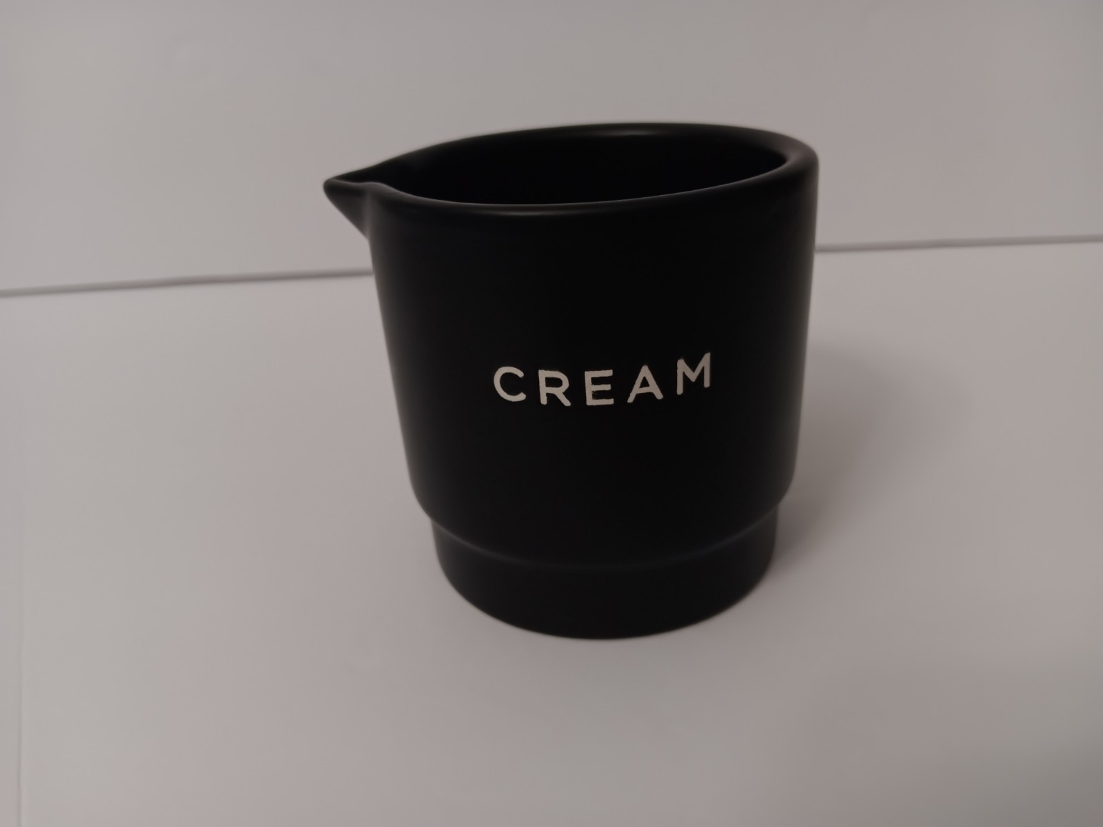 Vintage Earthenware Individual Coffee Creamer Black Pitcher 3″ Inches Tall