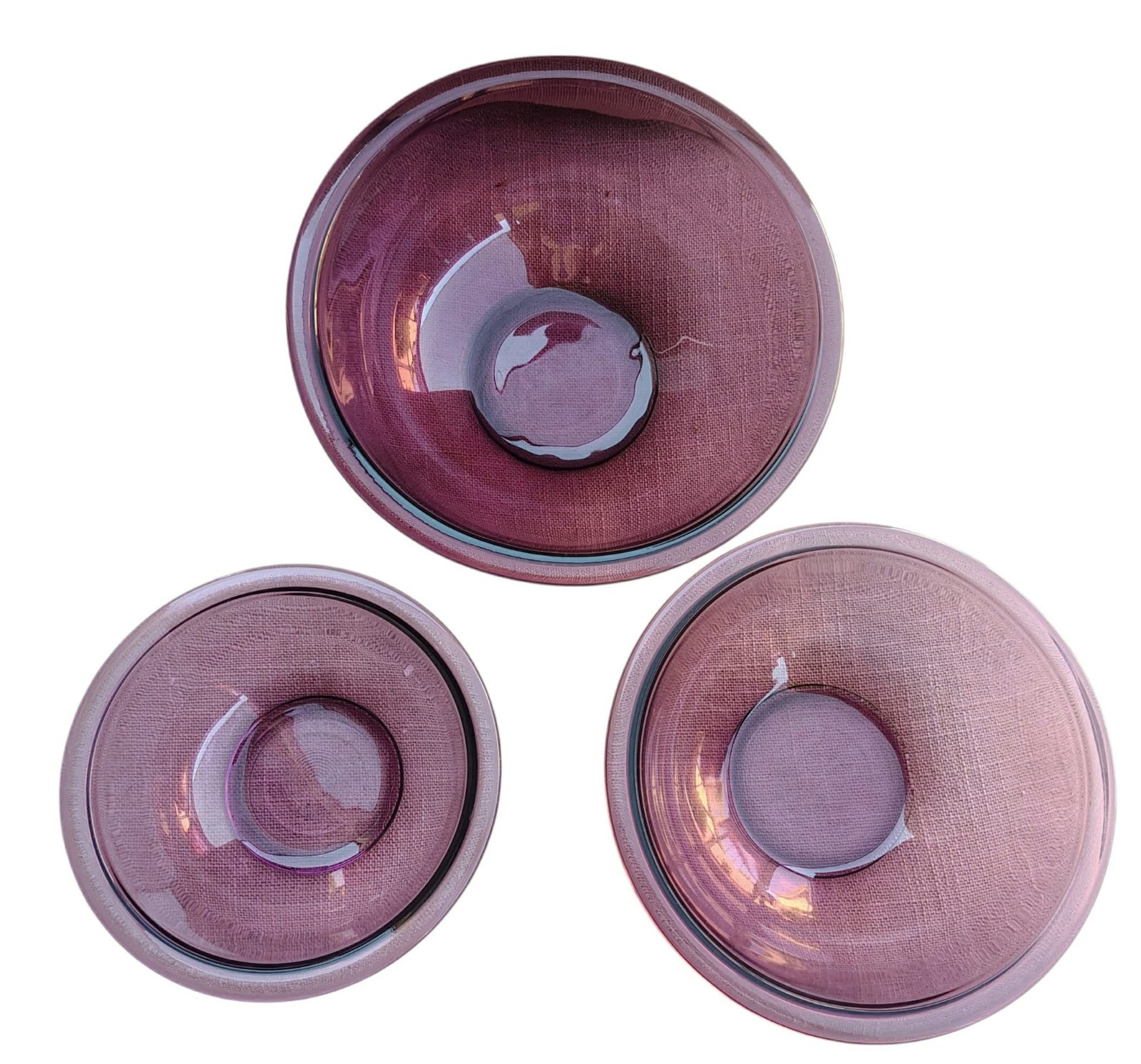 VTG Pyrex Amethyst Purple Nesting Mixing Bowls (Set of 3) #s 322, 323, 325