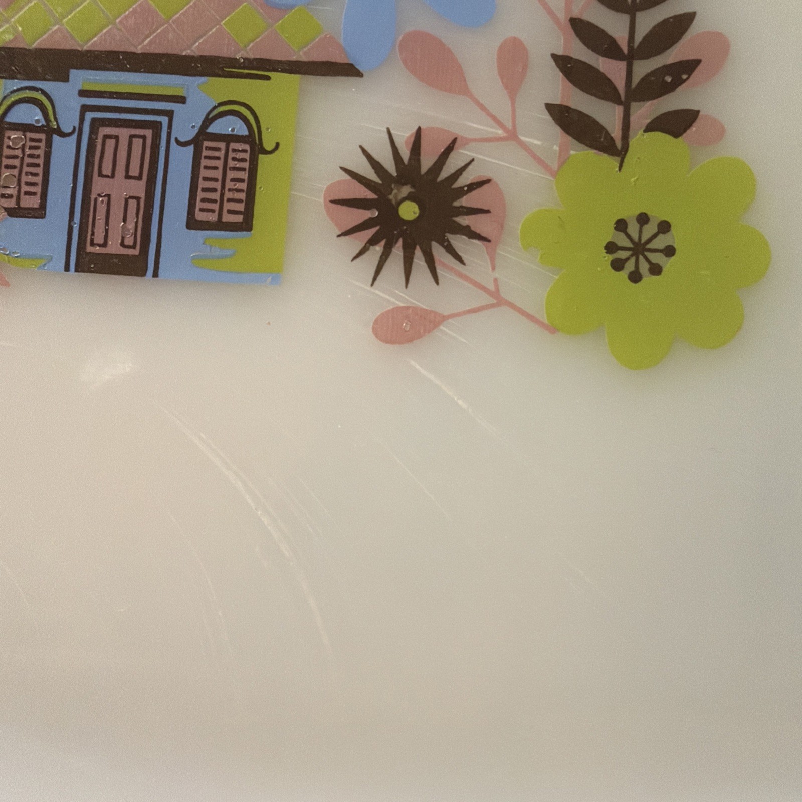 1950’s Federal Glass Company Milk Glass Chalet Snack Set Plate & Cup Vintage
