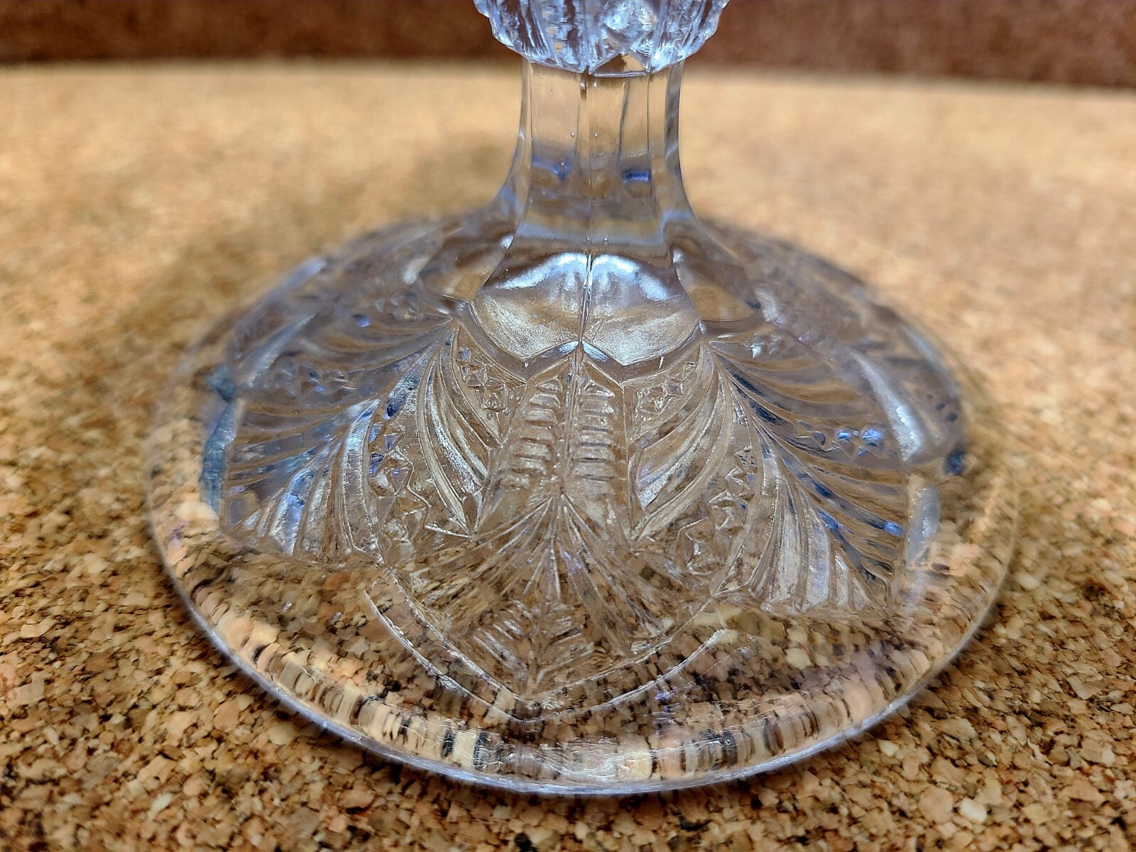Vtg Bryce Higbee Clear Glass Palm Leaf Bon Bon Candy Serving Pedestel Dish Bowl