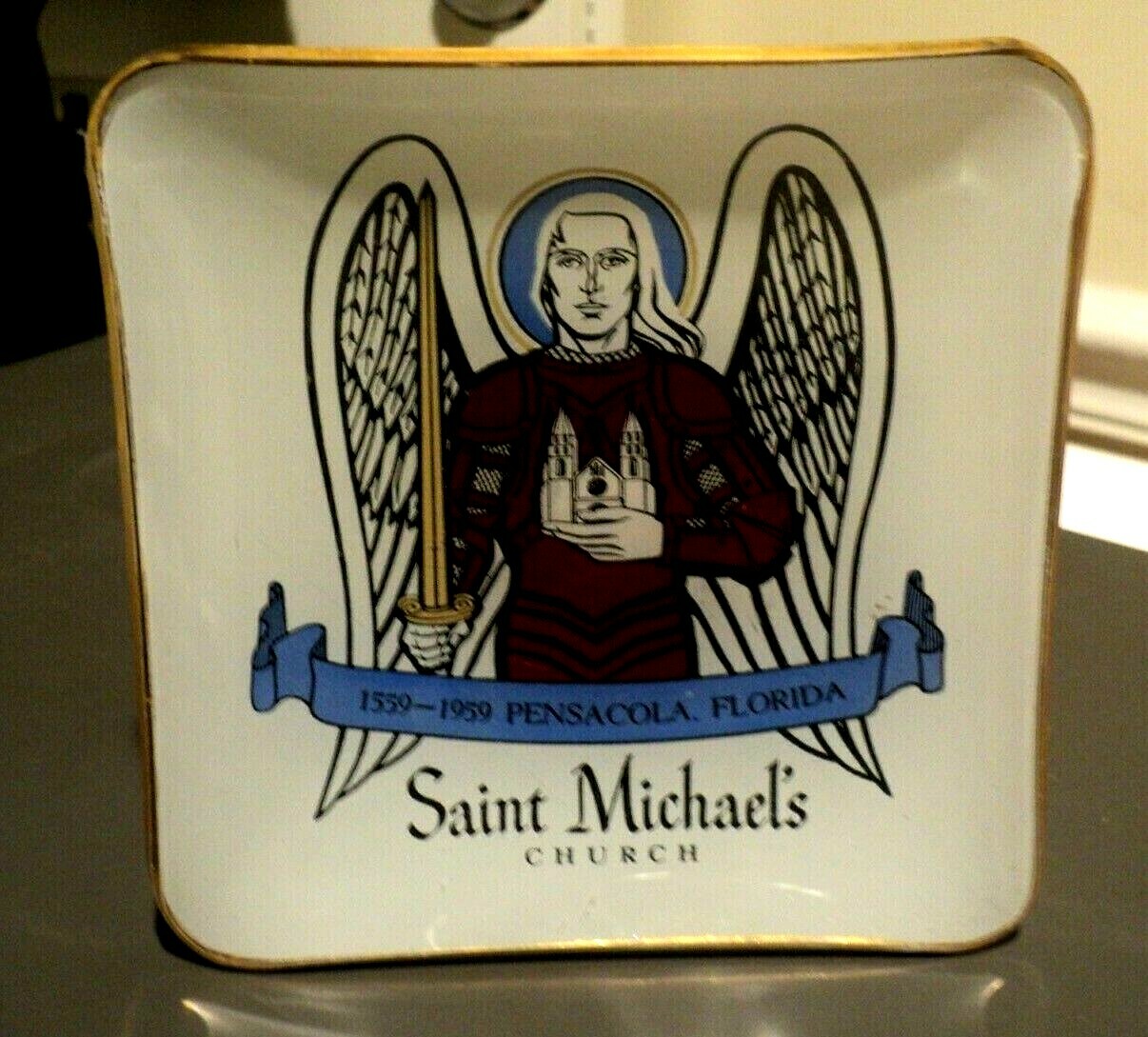 SAINT MICHAEL’S CHURCH 1559-1959 Pensacola Florida: 400 Year Commemorative Dish