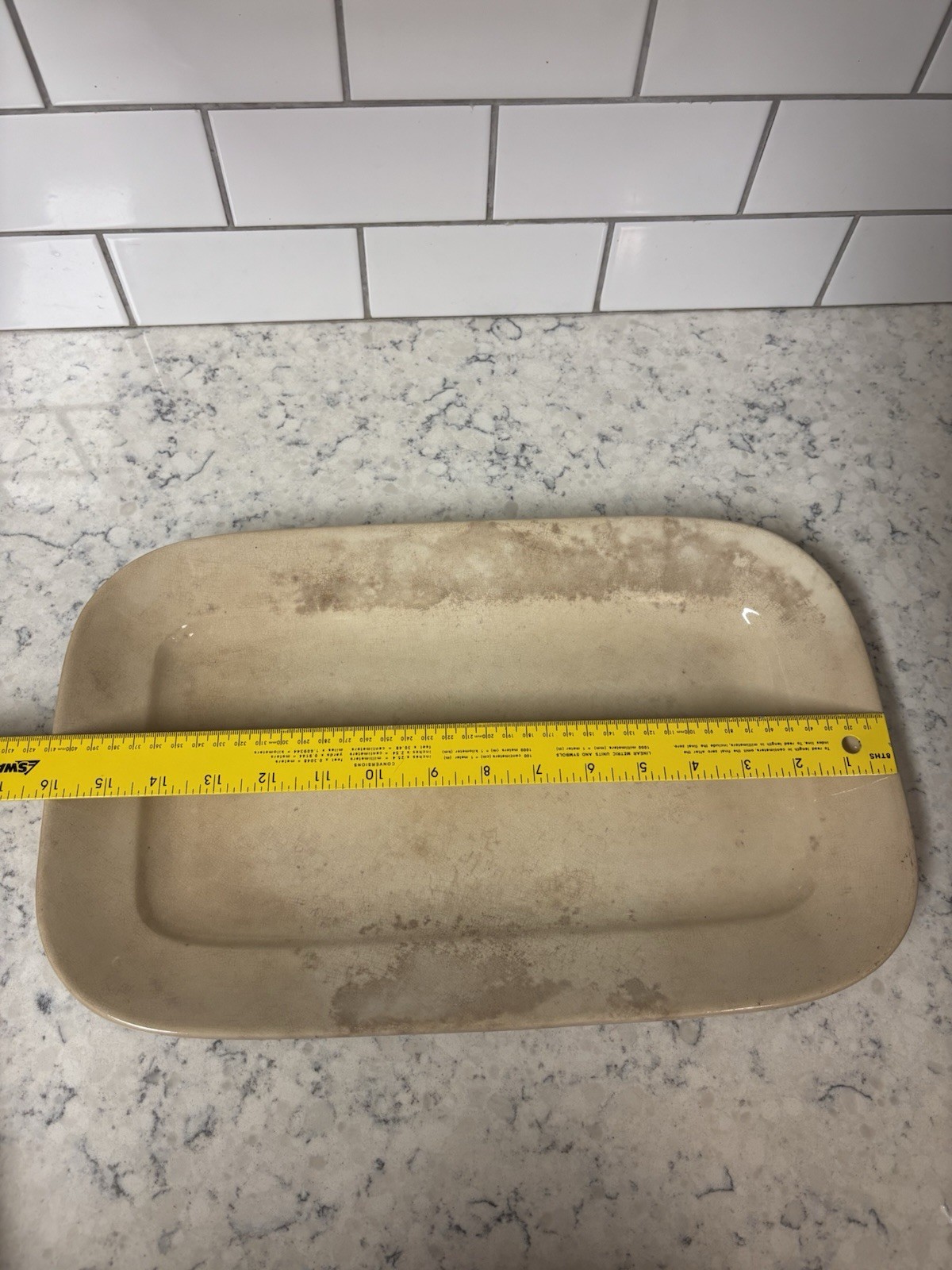 Antique English Ironstone Rectangular Serving Platter. Made In England