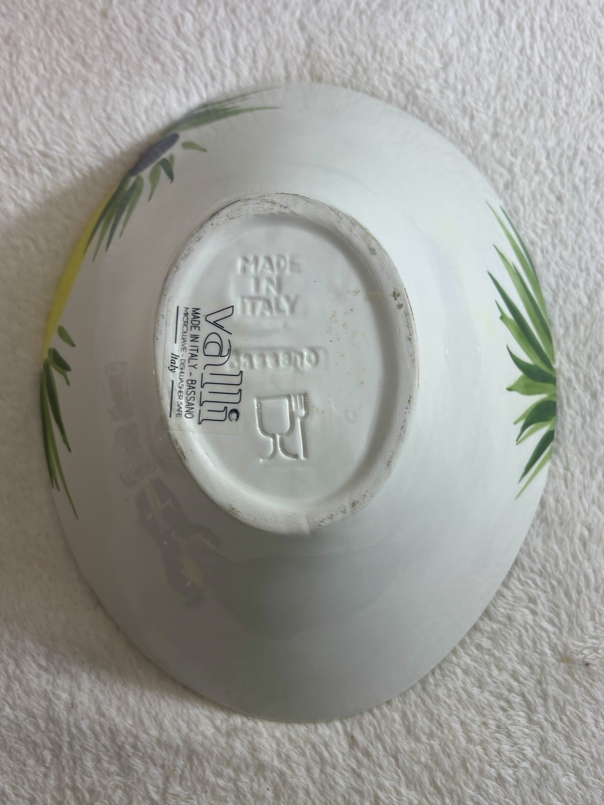 Bassano Ceramics 10.5” Hand Painted Asymmetrical Ceramic Bowl. Made In Italy.
