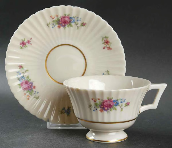 Lenox “Pavlova” Coffee Pot, Tea Pot, creamer, sugar and cups
