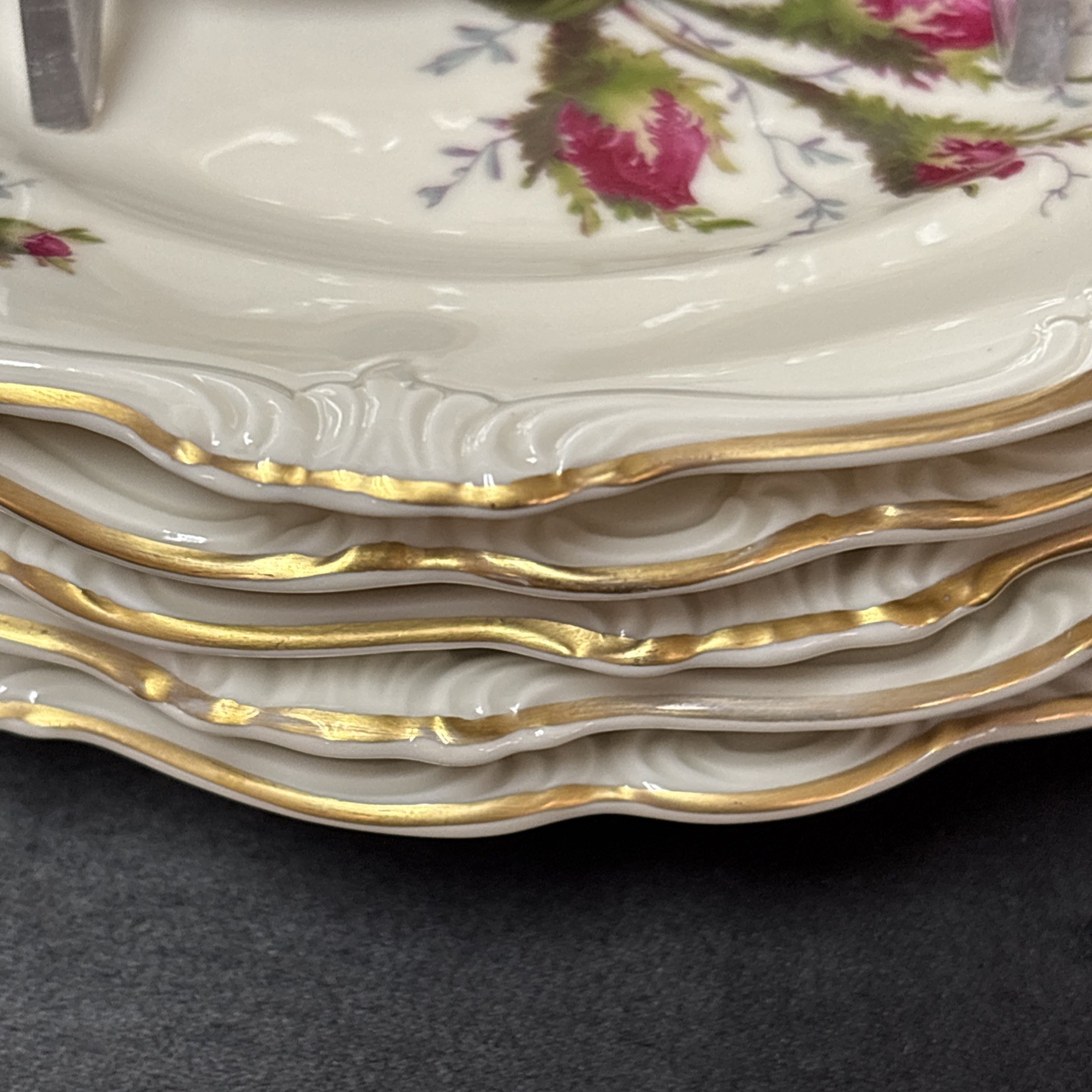 Rosenthal Continental MOSS ROSE POMPADOUR (Ivory) Bread Plate 6 1/4 Inches