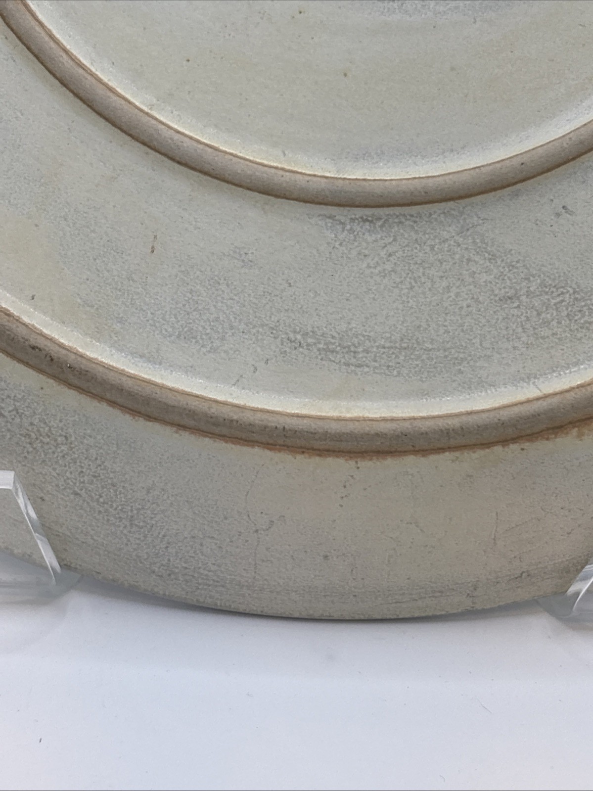 Vintage Handmade 11.75” Studio Art Stoneware Wall Plate Rustic Earth Tone Glaze