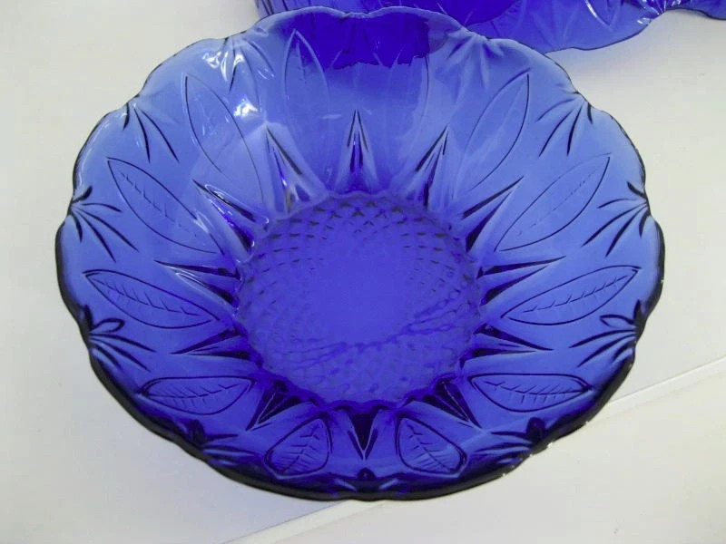Set of 4 Pre Owned Avon Royal Sapphire Cobalt Blue 6 1/2″ Cereal Bowls