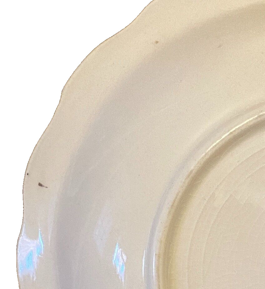 Vintage S.C. Co/Martha Washington BLUE FLOW & WHITE 9″ Bowl Embossed Gold Trim