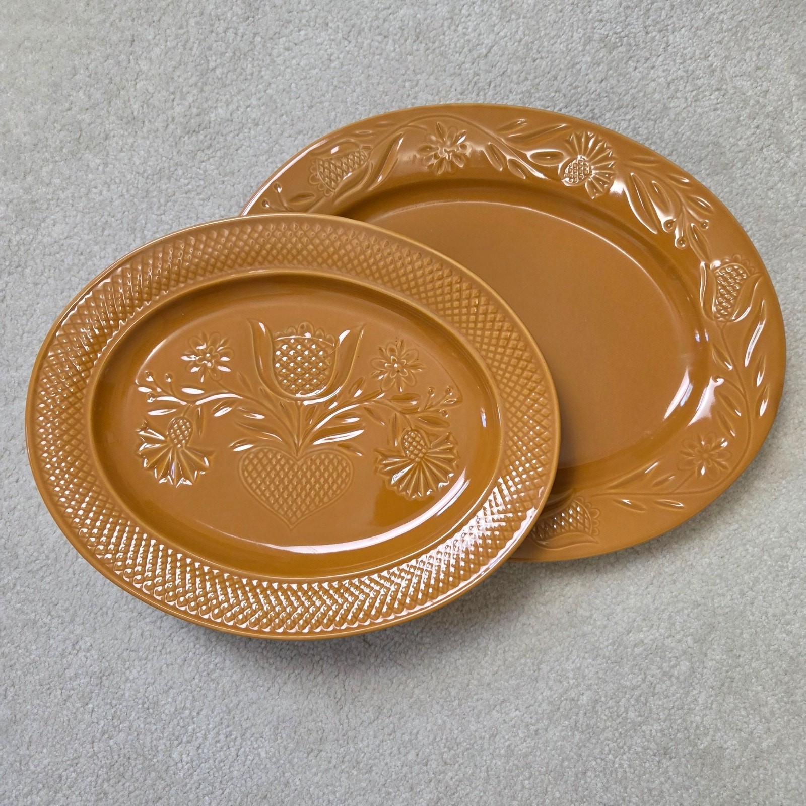 NEW Primitives By Kathy Lancaster Stoneware Platter Set Of 2 Dutch Server Tray