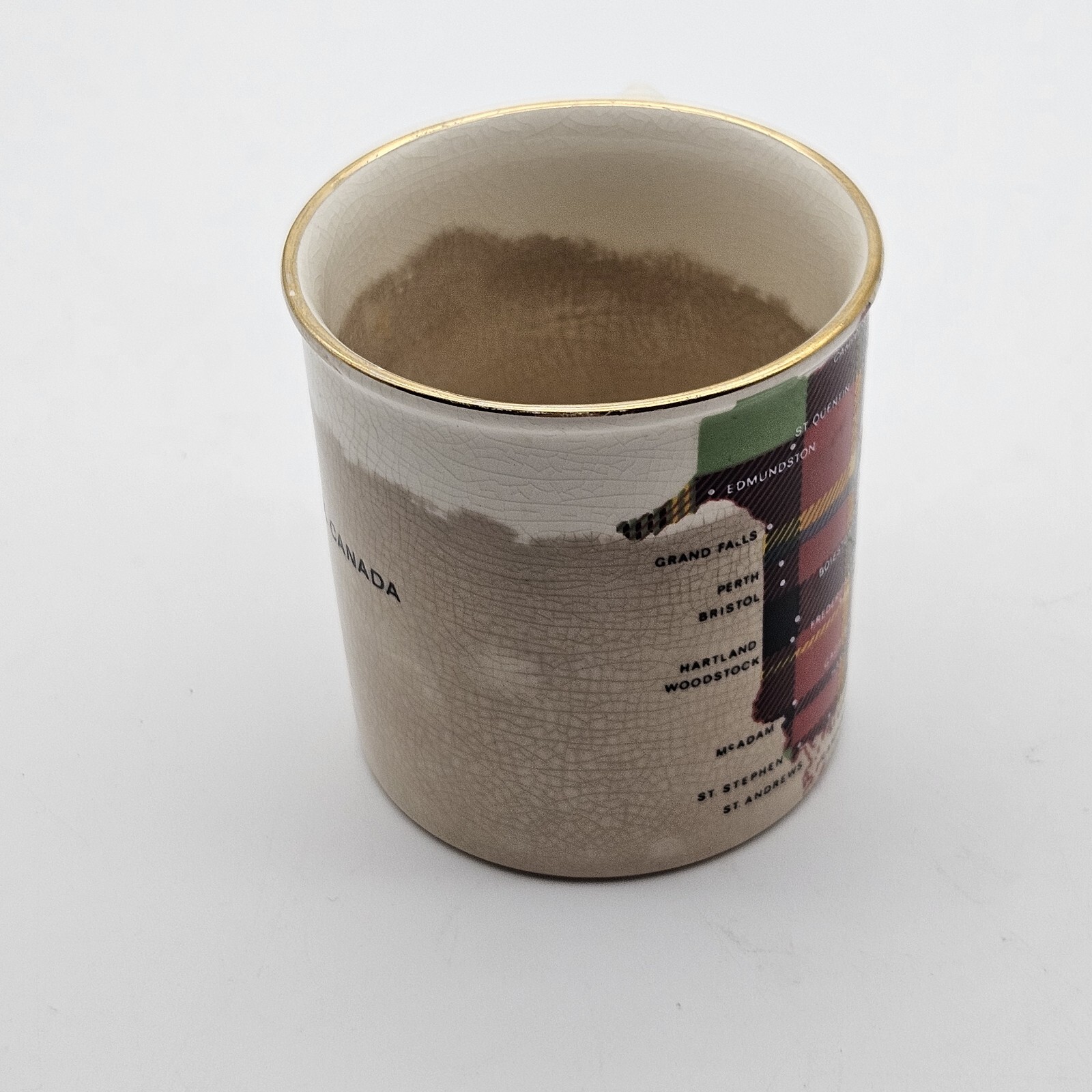 Vintage 1950s Sandland Ware New Brunswick Tartan, Canada Espresso Mug Cup 1959