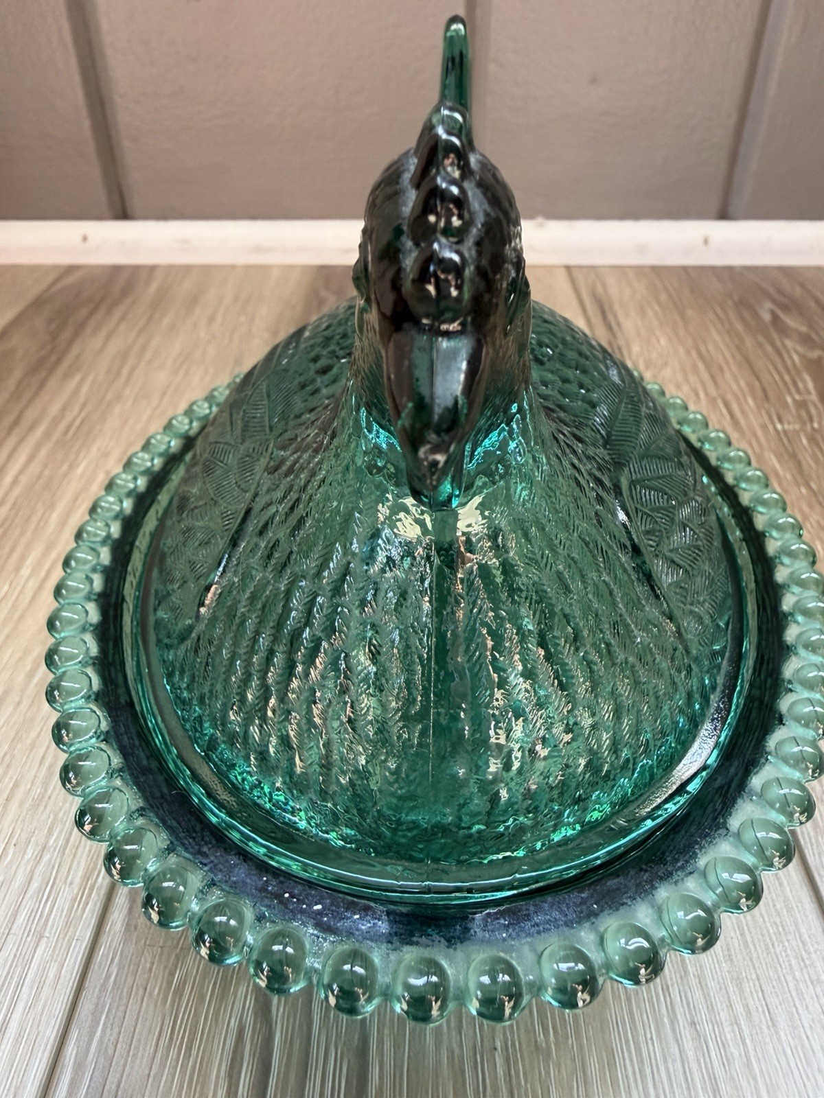 HTF RARE Vintage Indiana Glass Evergreen Hen On Nest Great Condition READ