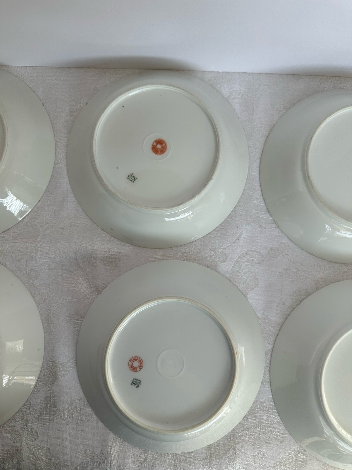 9 Charles Field Haviland Limoges 7.5”Salad/Cereal Bowls W/Pink Floral Sprays