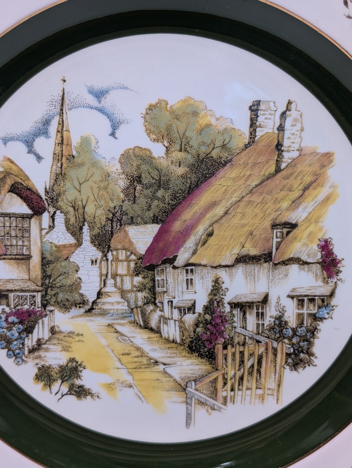 Vtg Set 2 Ascot Service Wall Plates Wood & Sons England Decorative 10″ Hangers