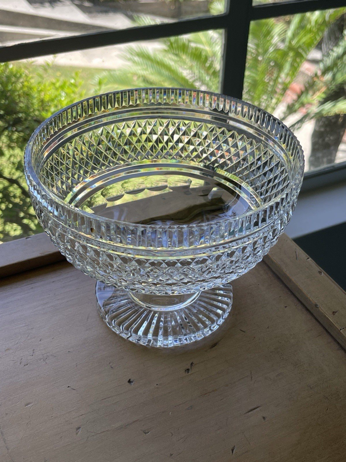 Vintage Waterford Crystal Centerpiece Bowl Footed Pedestal Castletown Cut ~MINT