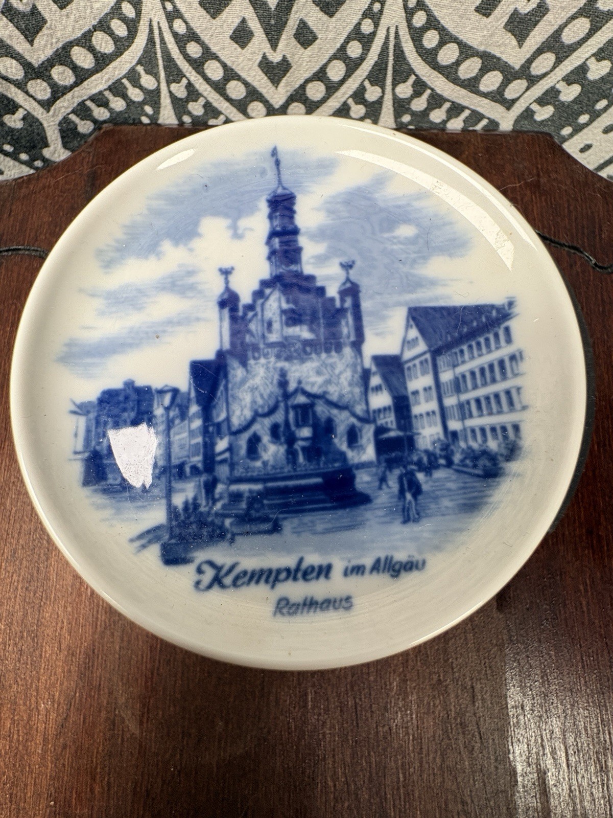 Vintage AK Kaiser W Germany Echt Kobalt Porcelain Coaster Set 6 Köln Kempten