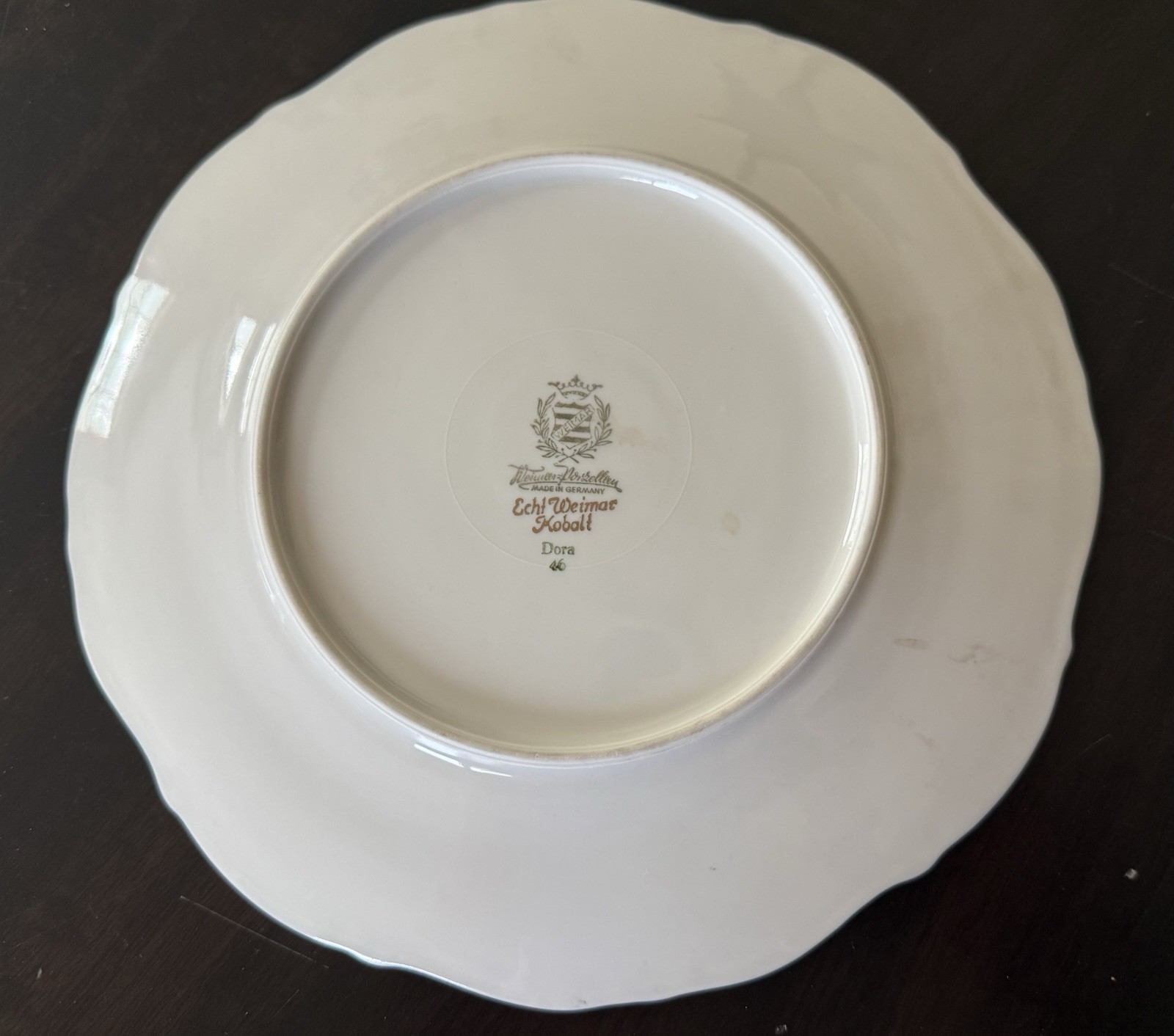 Echt Weimar Kobalt 2-Piece set Saucer Dessert Plate Dora pattern 68051 Blue Gold