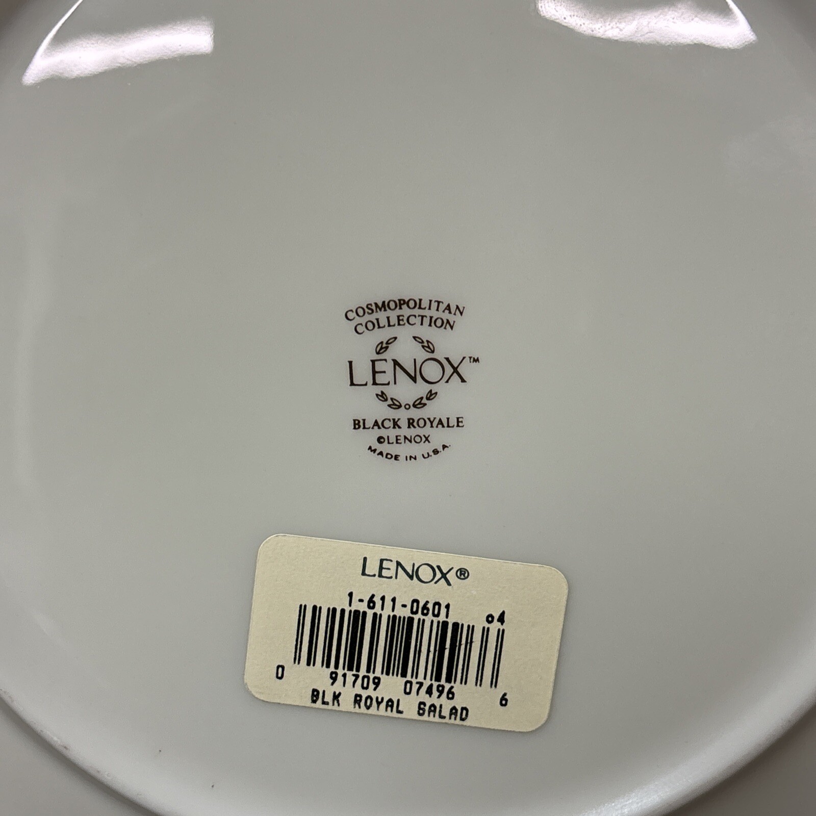 2 Lenox BLACK ROYALE Salad Plates 8 1/8 Inches