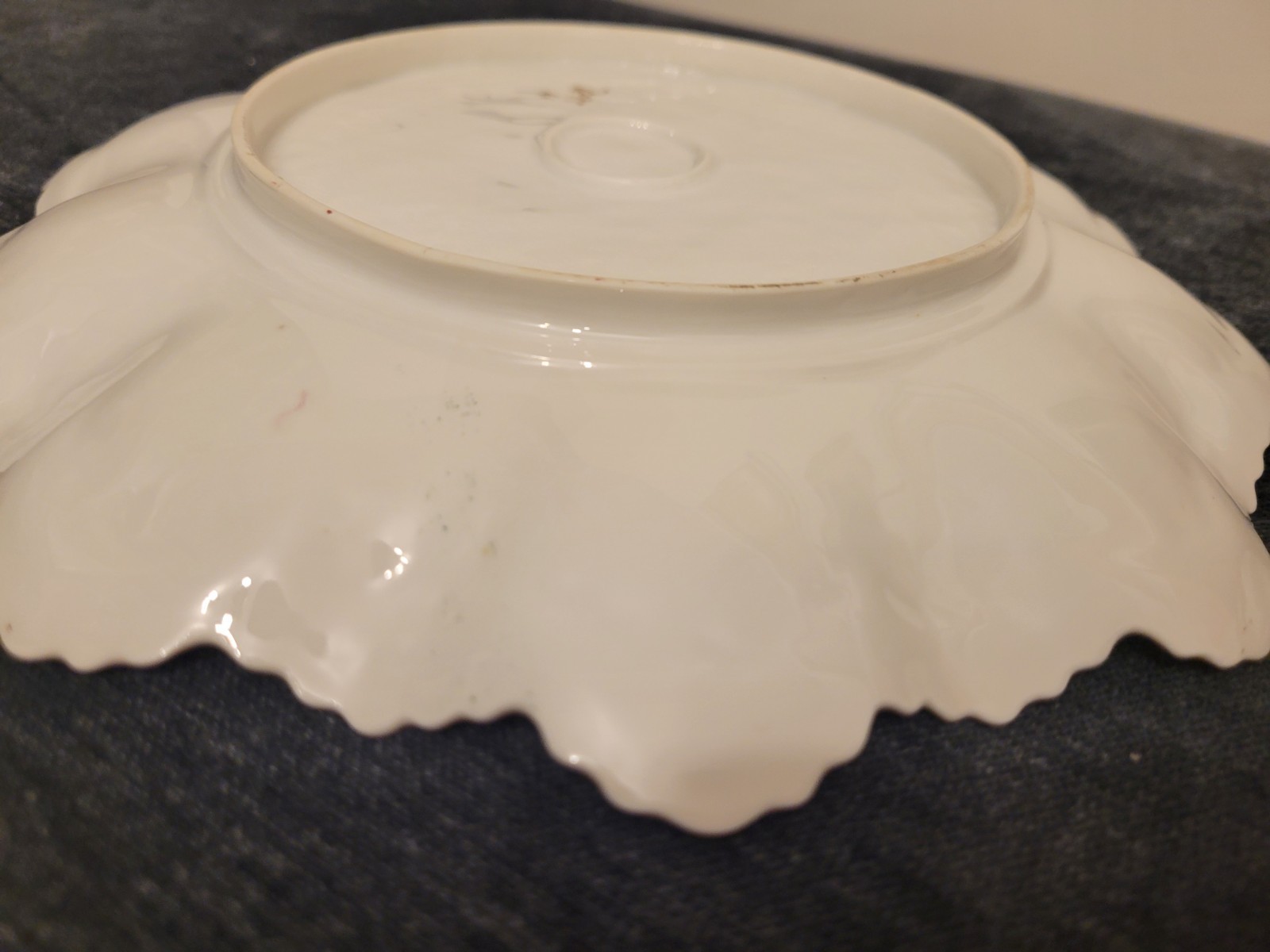 RS Prussia Antique 9″ Porcelain Plate Scalloped Floral Pink Roses 2282